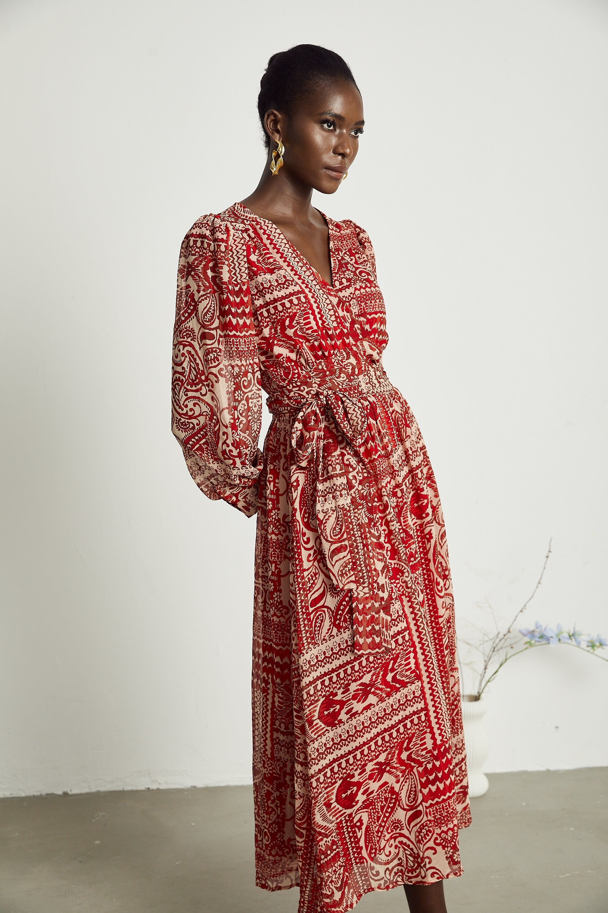 Camille pattern-print midi dress (US Only)