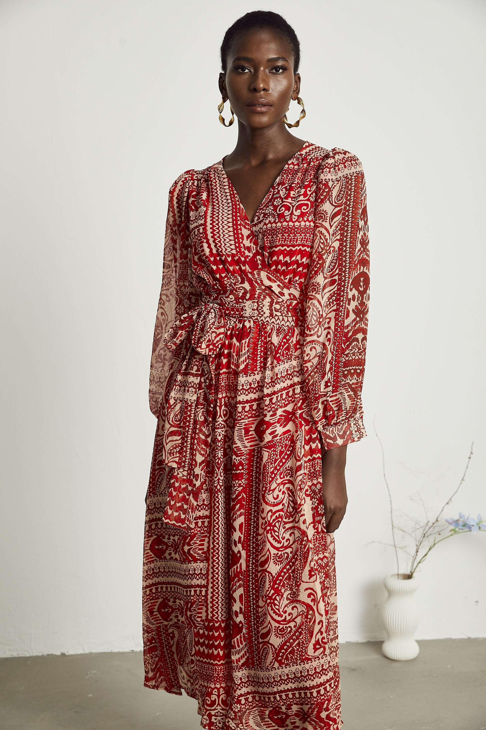 Camille pattern-print midi dress (US Only)