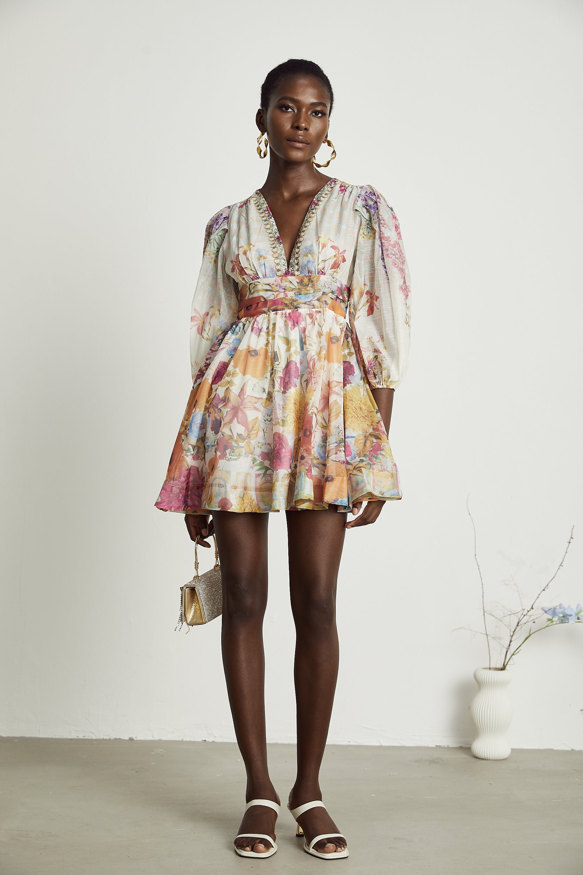 Axelle floral-print mini dress