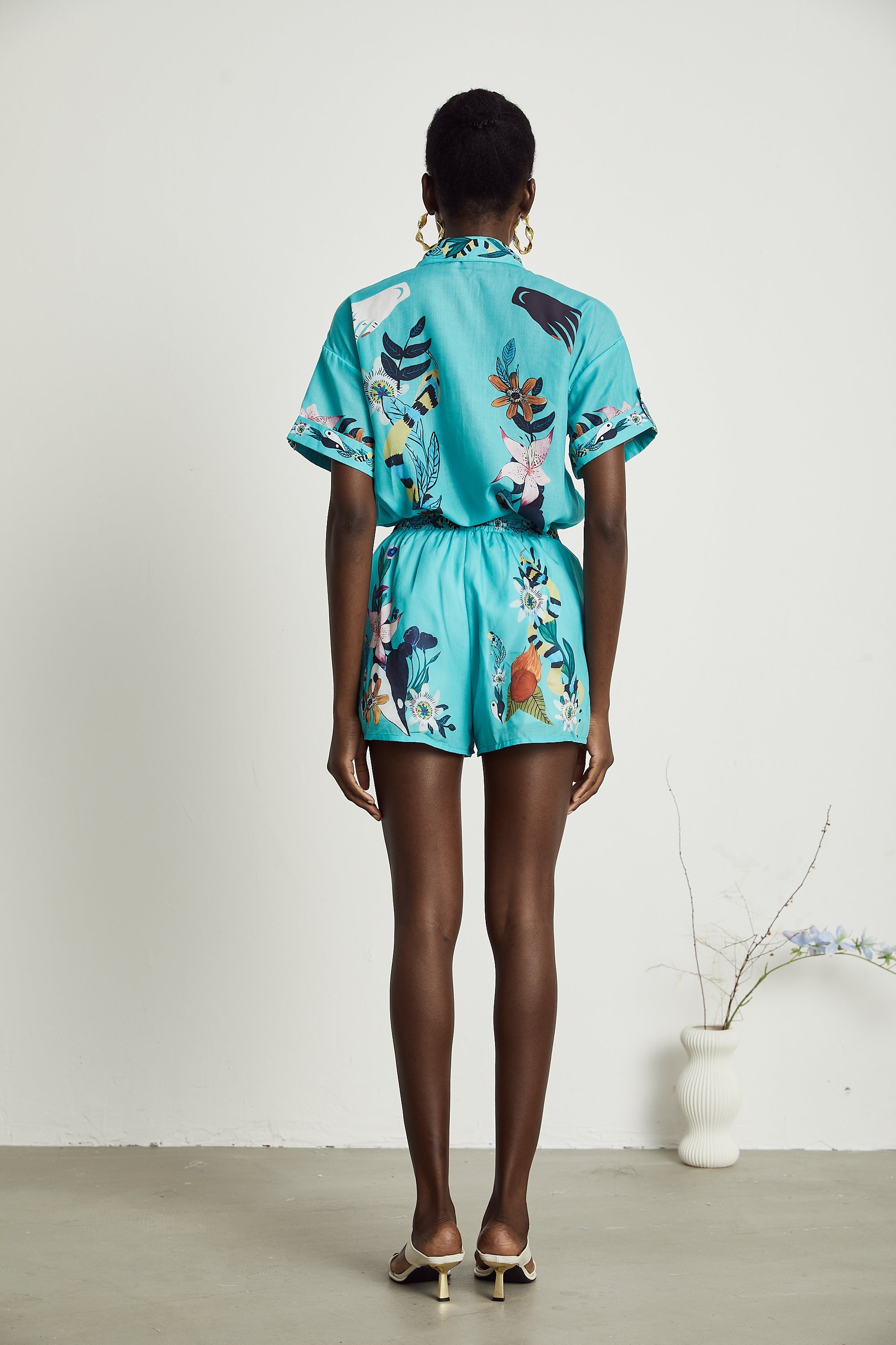 Victoire floral-print shirt & shorts matching set (US Only)