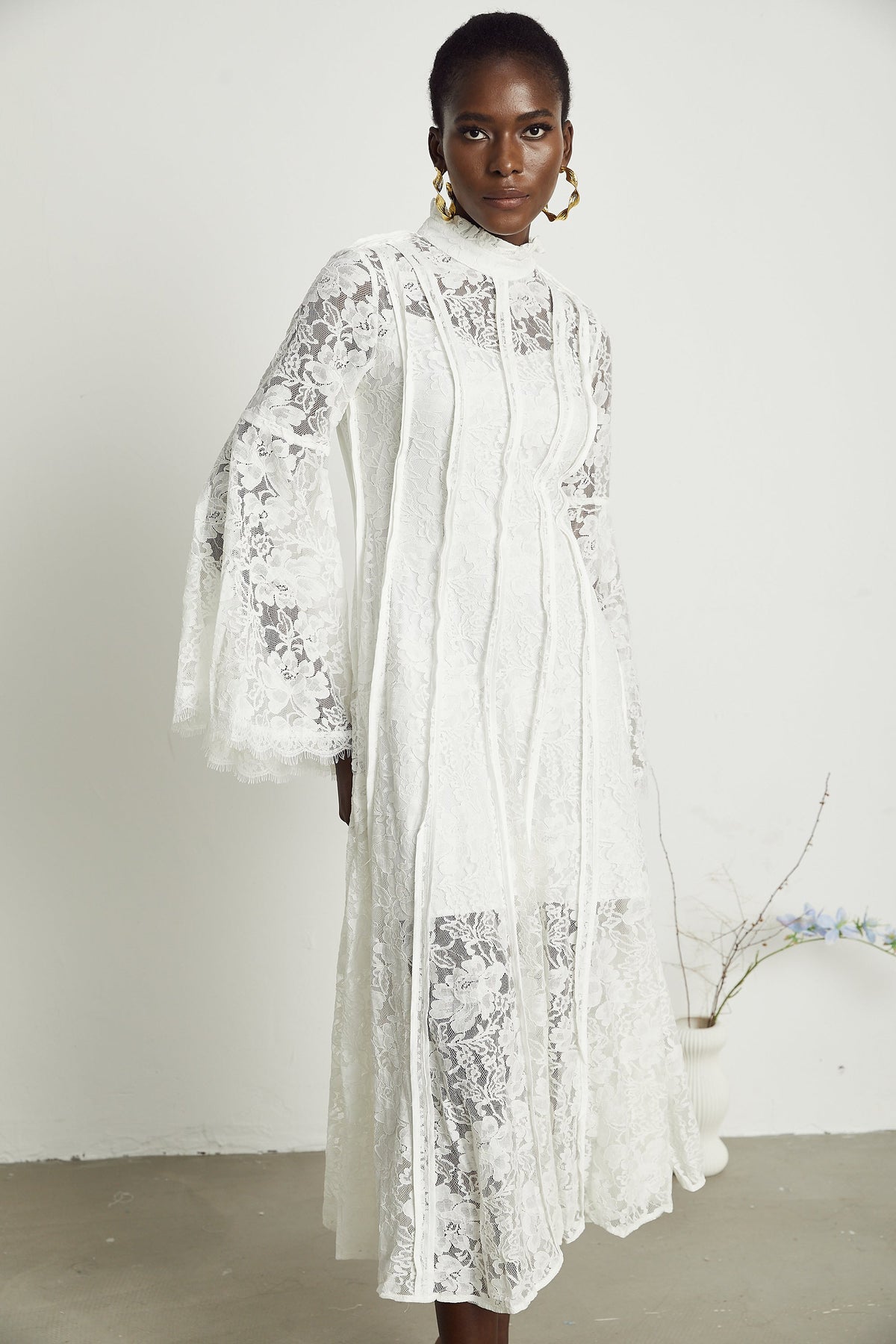 Céline lace cut-out midi dress
