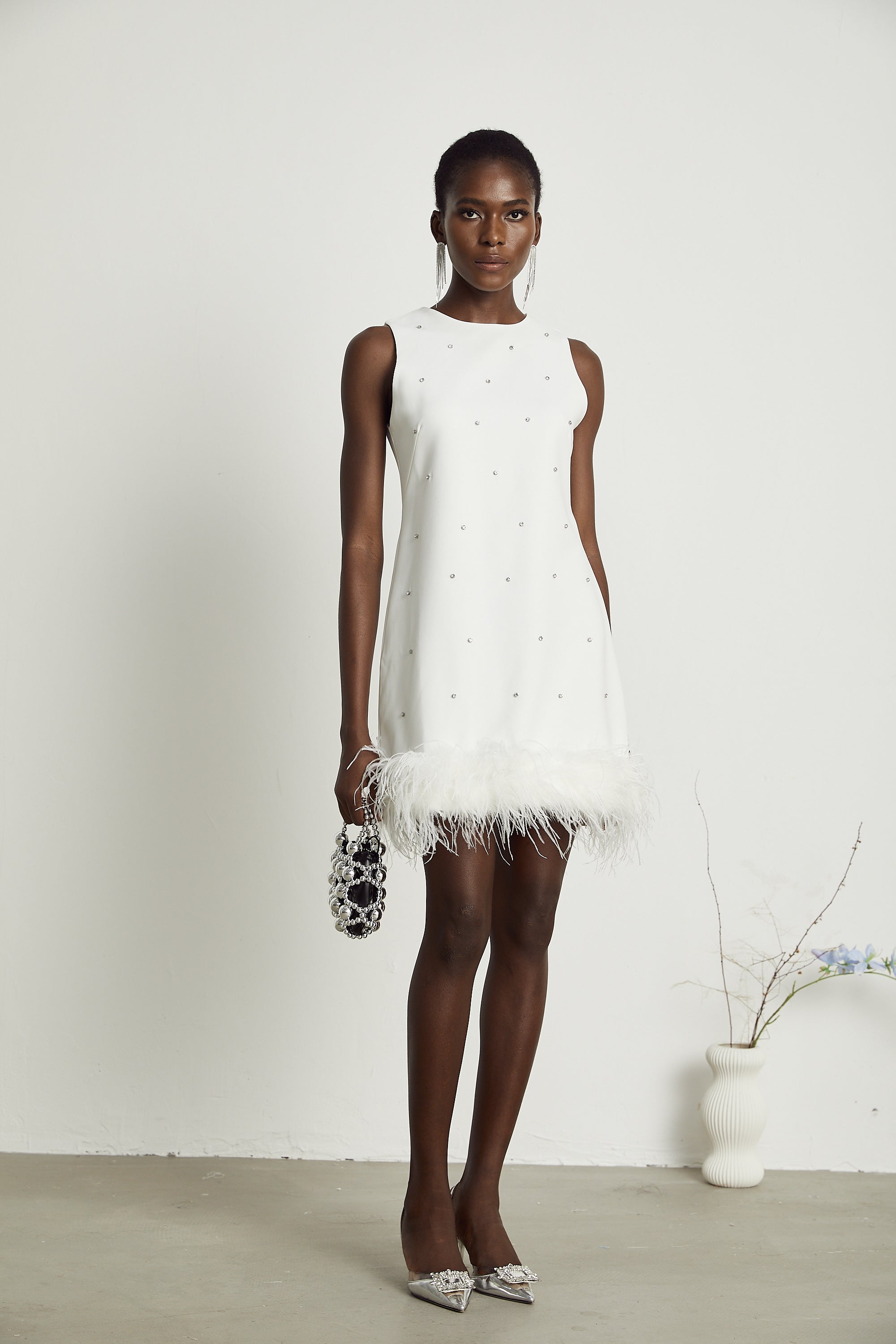 Faena embellished feather-hem mini dress (Final Sale-US Only)