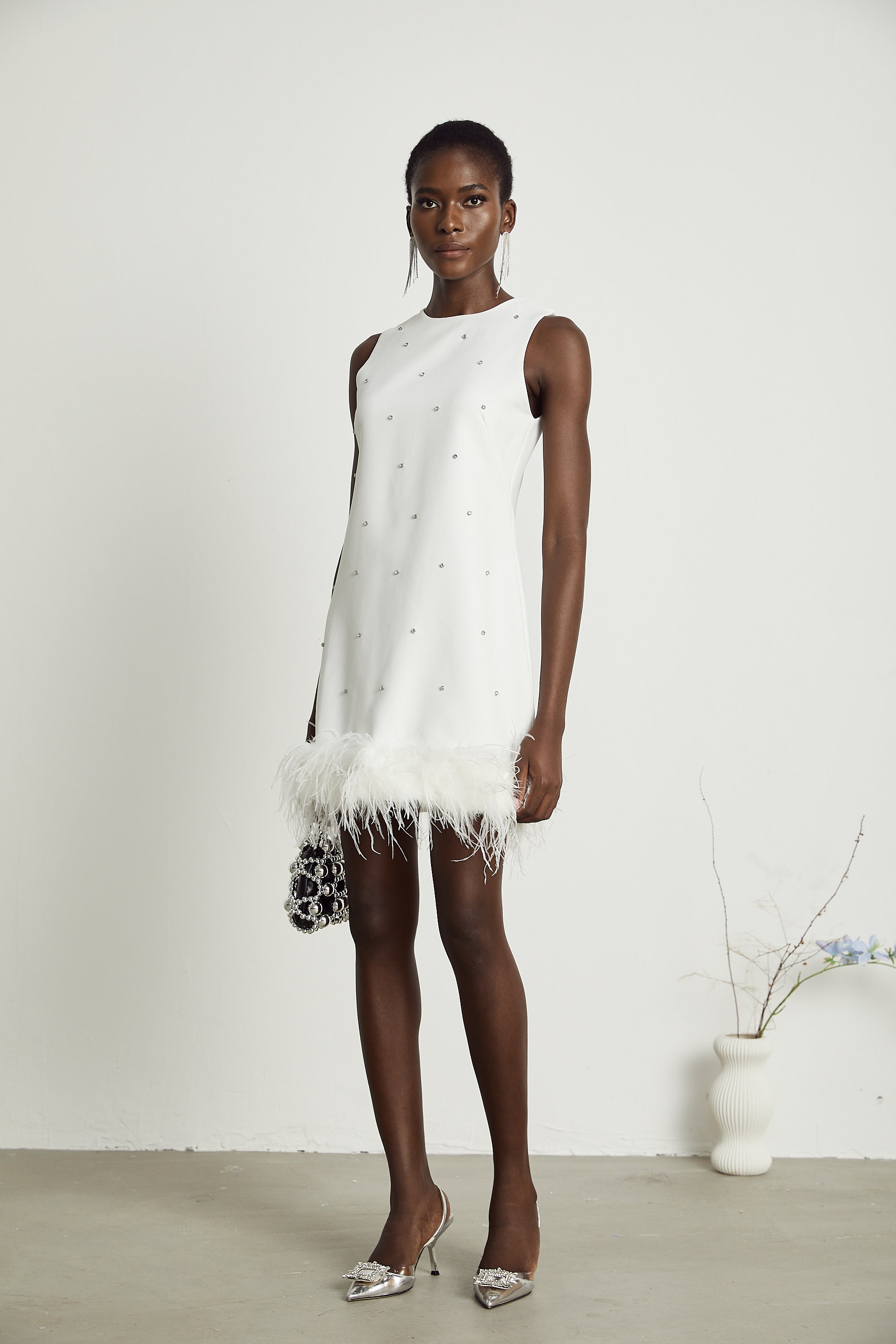 Faena embellished feather-hem mini dress (Final Sale-US Only)