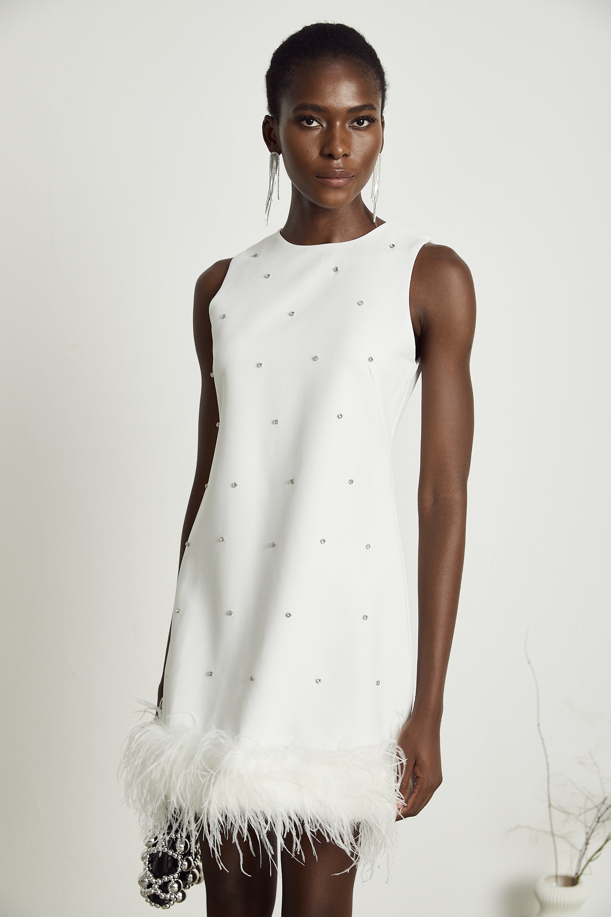 Faena embellished feather-hem mini dress (Final Sale-US Only)