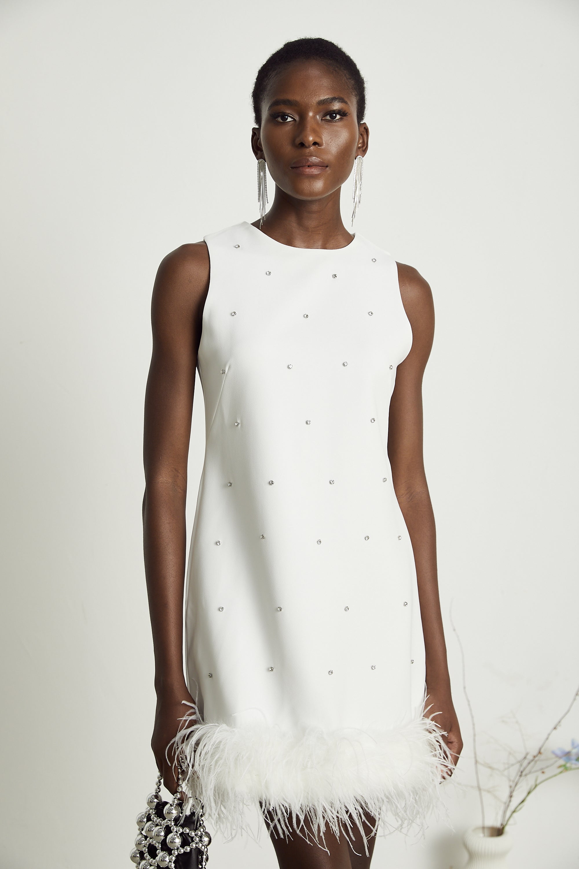 Faena embellished feather-hem mini dress (Final Sale-US Only)