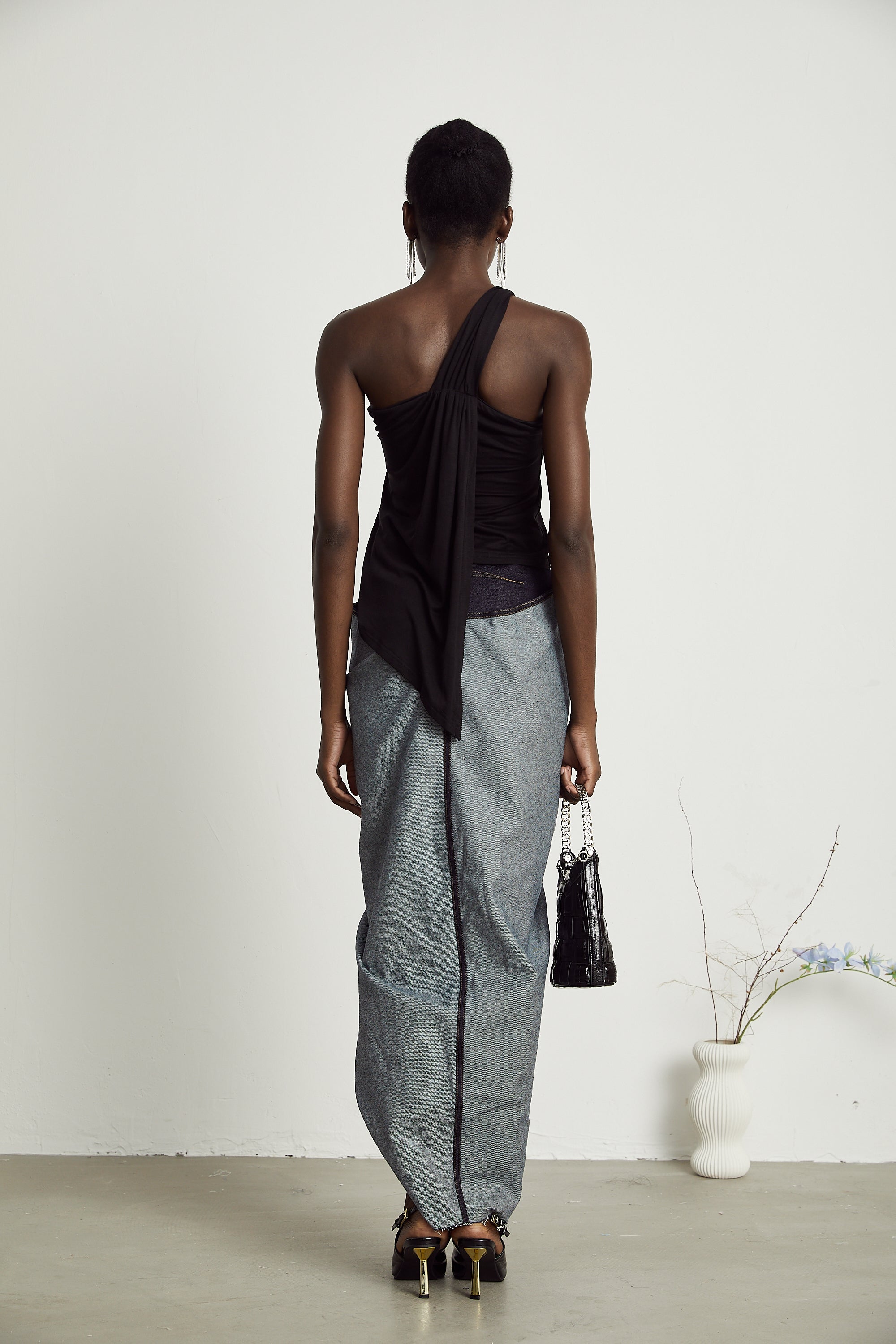 Katherine draped denim skirt (US Only)