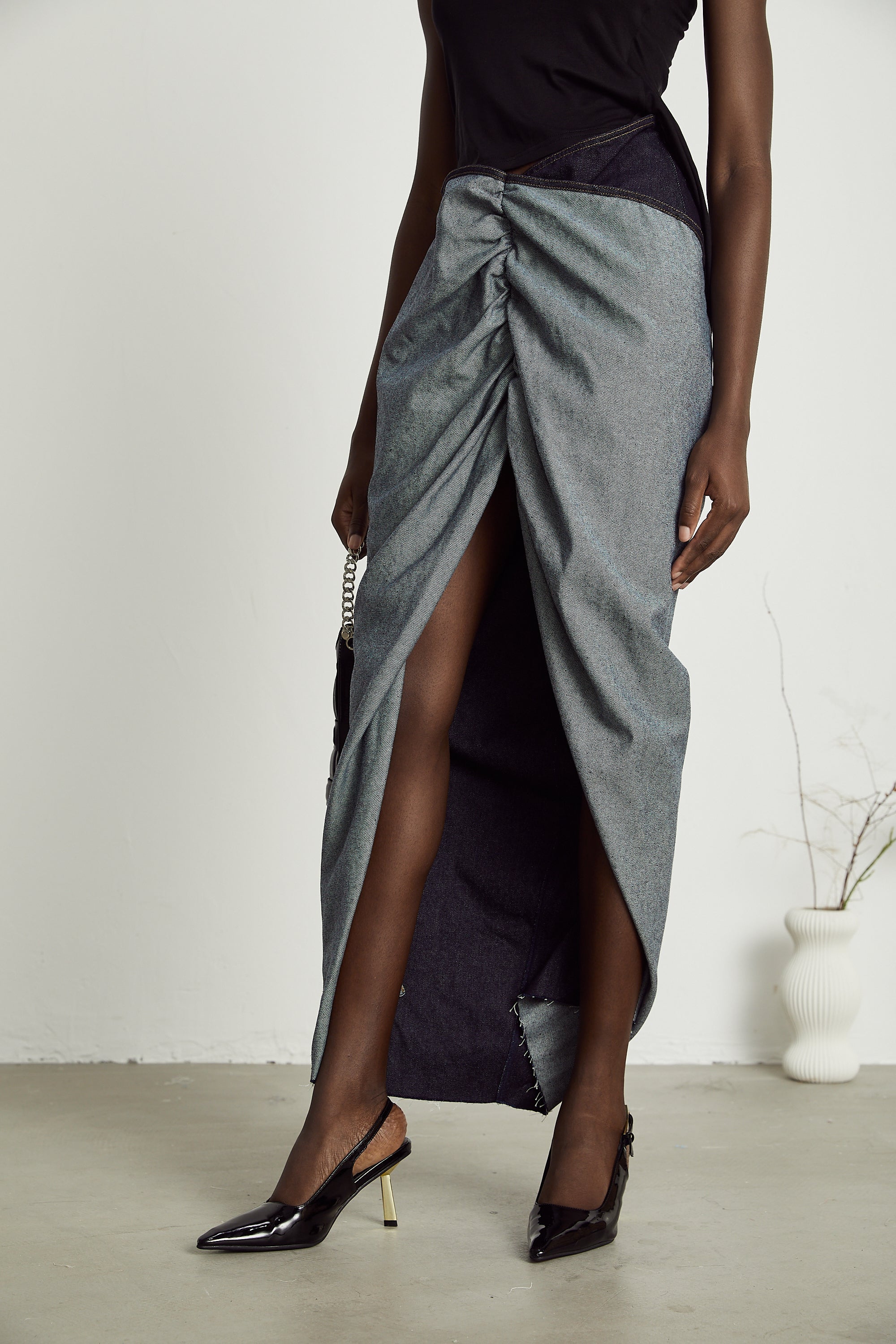Katherine draped denim skirt (US Only)