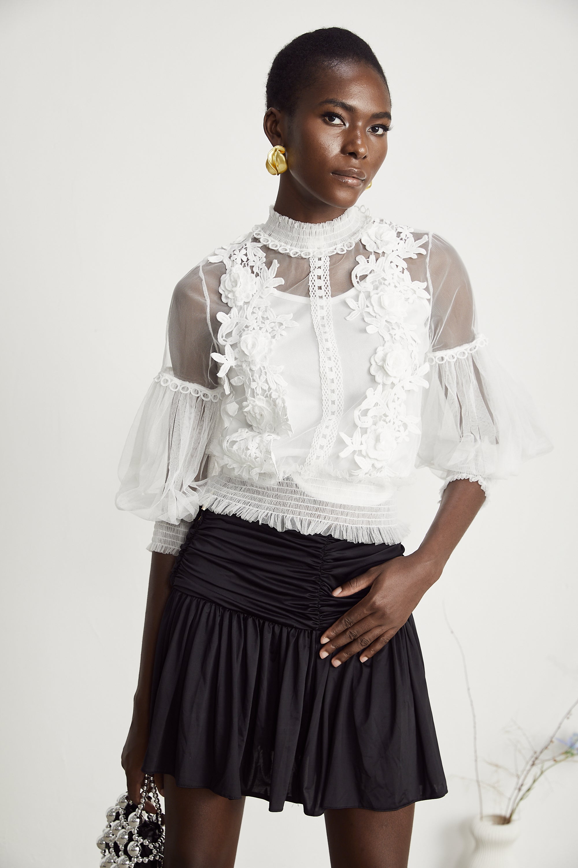 Aiza floral semi-sheer top (US Only)