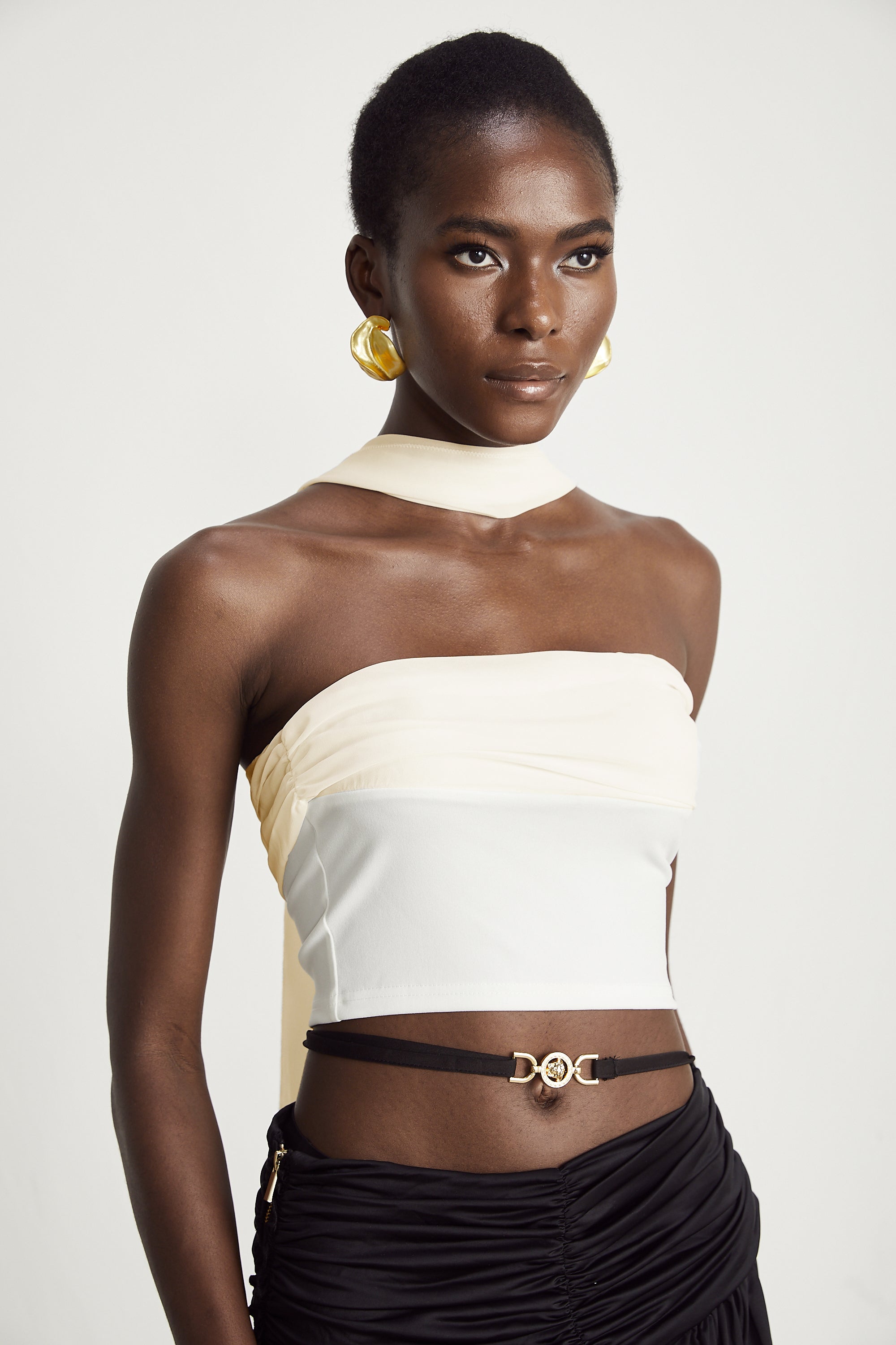Hart white ruched corset top