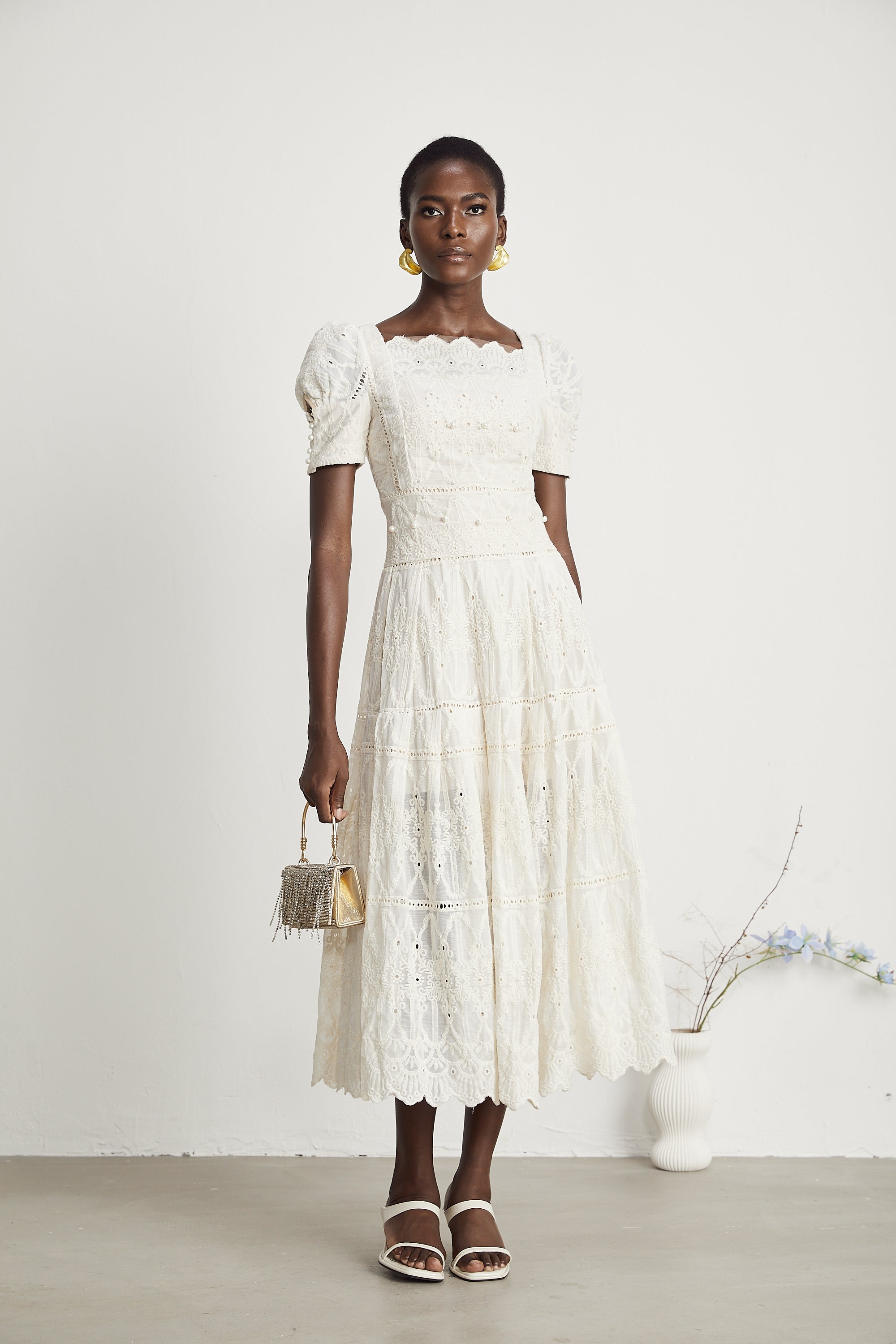 Anaïs faux-pearl embellished cut-out midi dress(Final Sale-US Only)