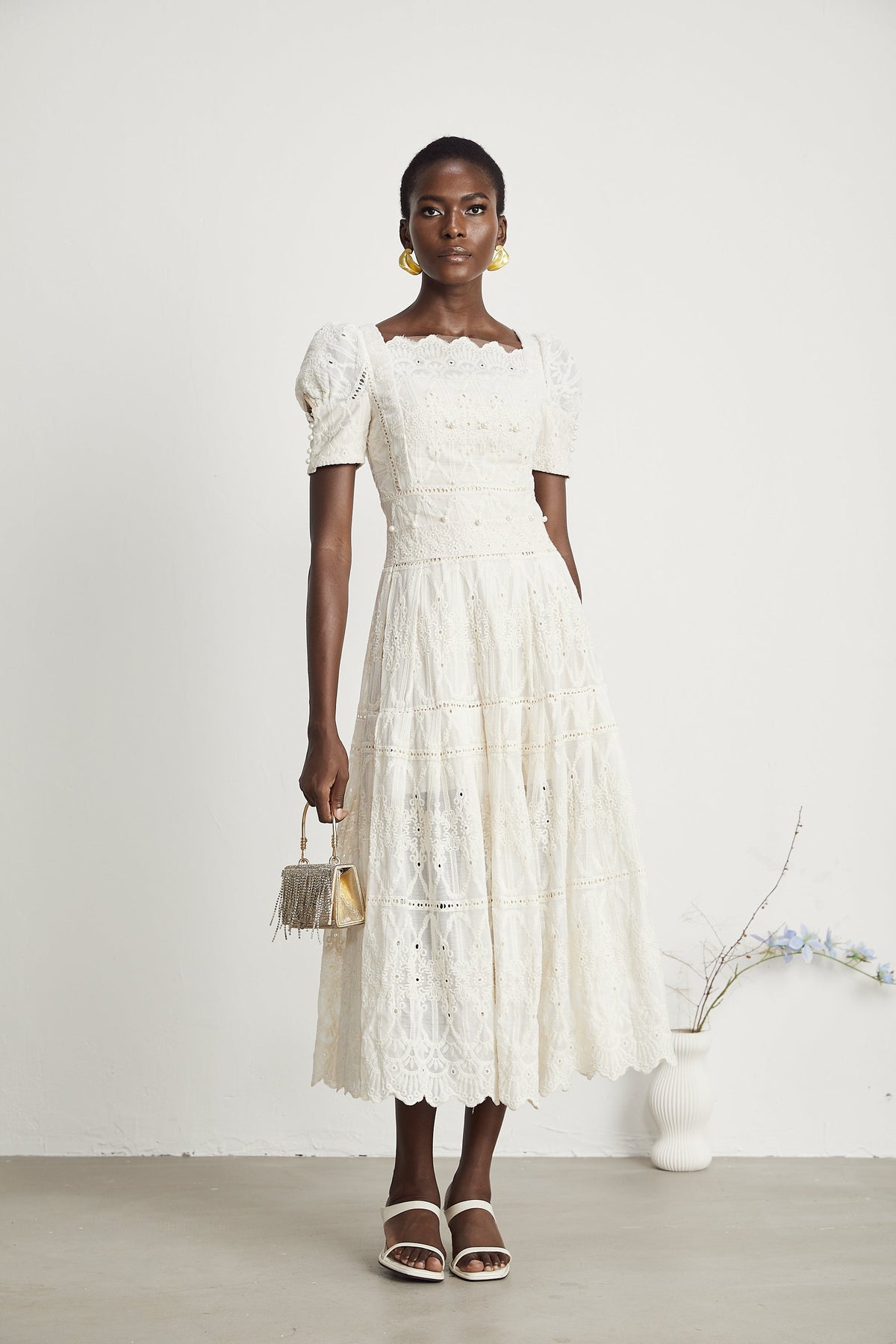 Anaïs faux-pearl embellished cut-out midi dress (Final Sale-US Only)
