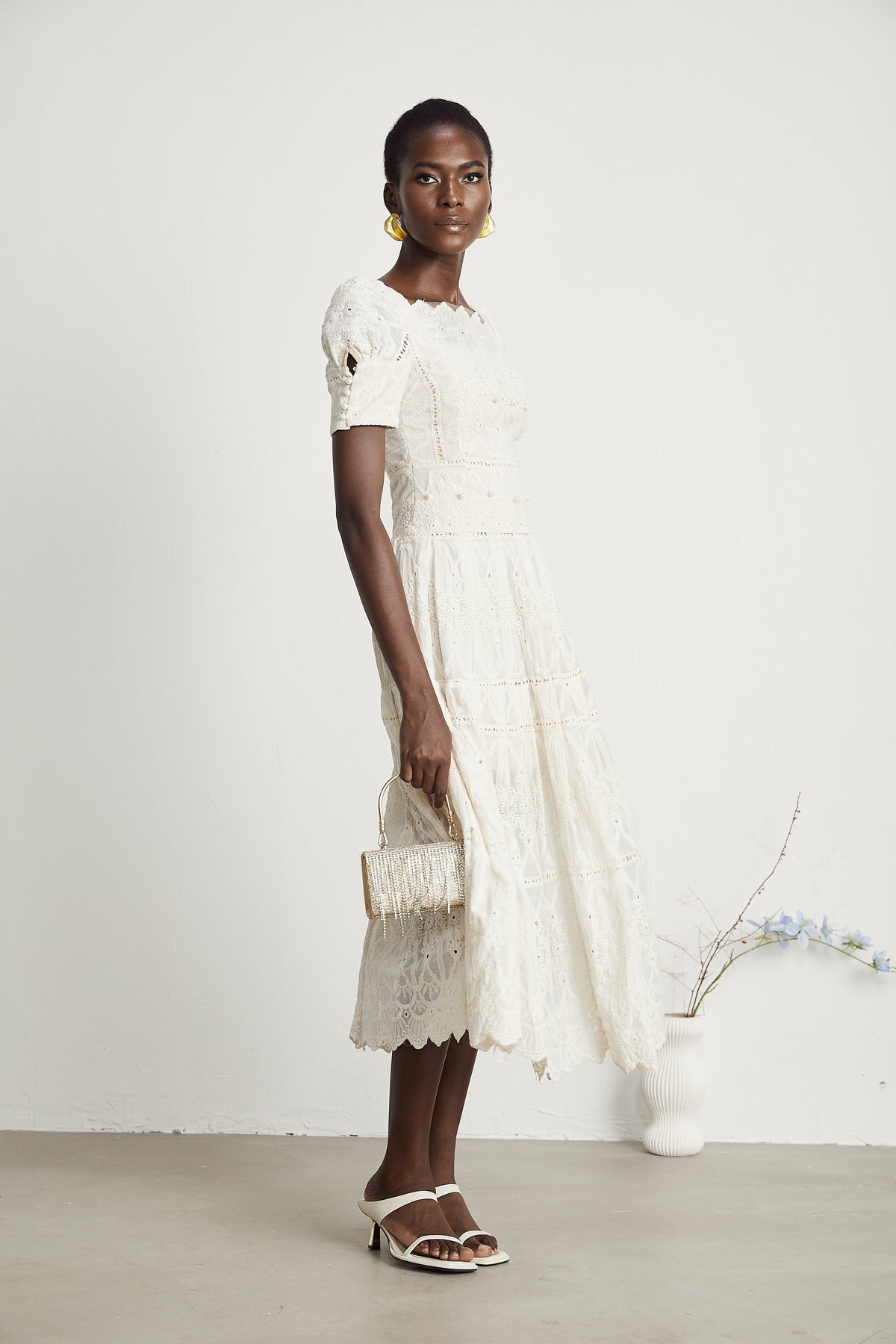 Anaïs faux-pearl embellished cut-out midi dress (Final Sale-US Only)