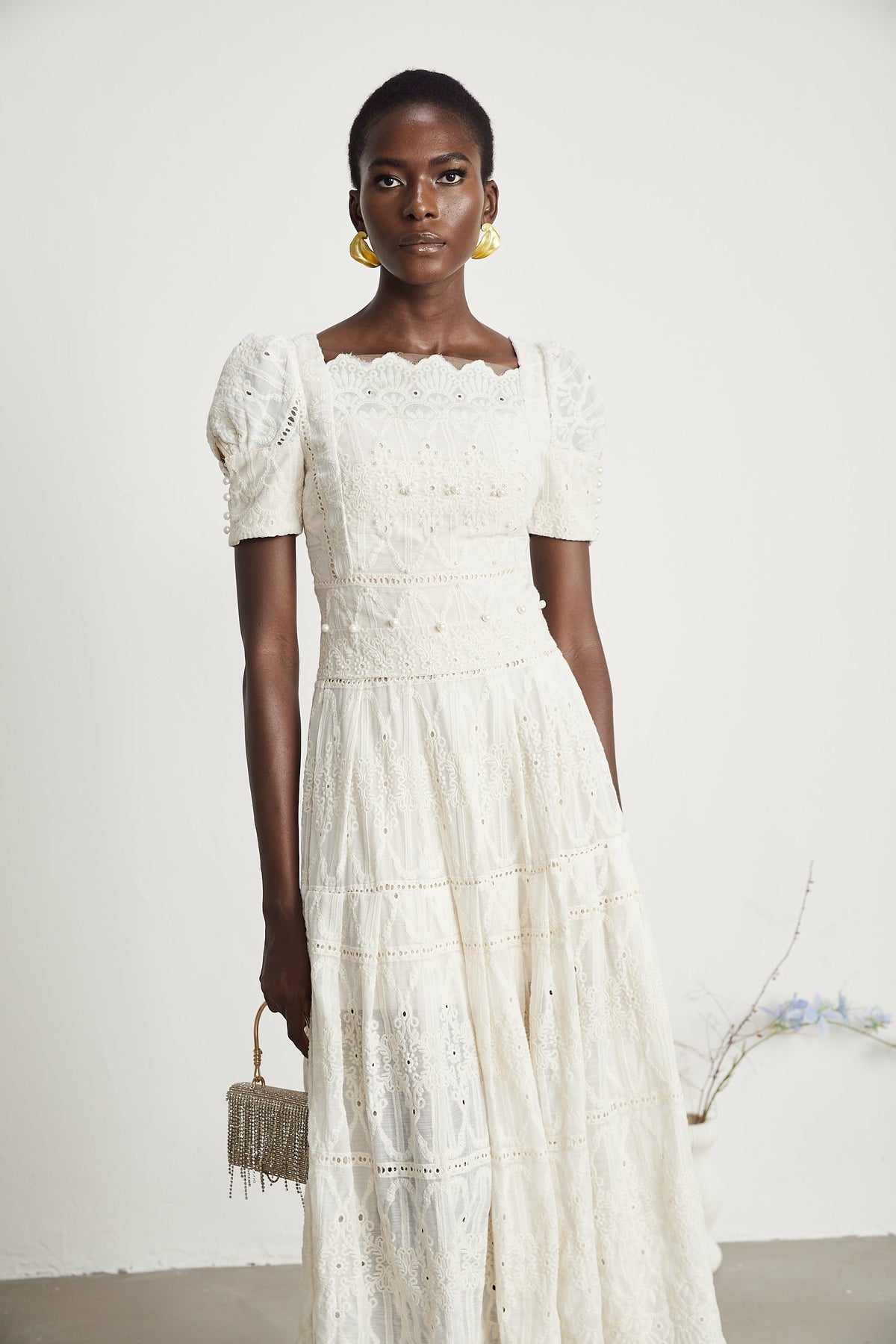 Anaïs faux-pearl embellished cut-out midi dress (Final Sale-US Only)