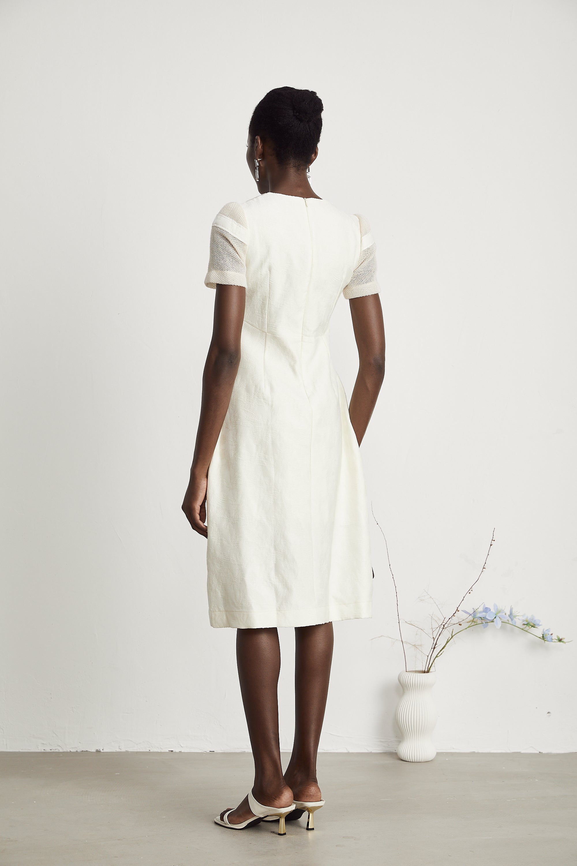 Diane floral embroidered openwork midi dress (Final Sale-US Only)