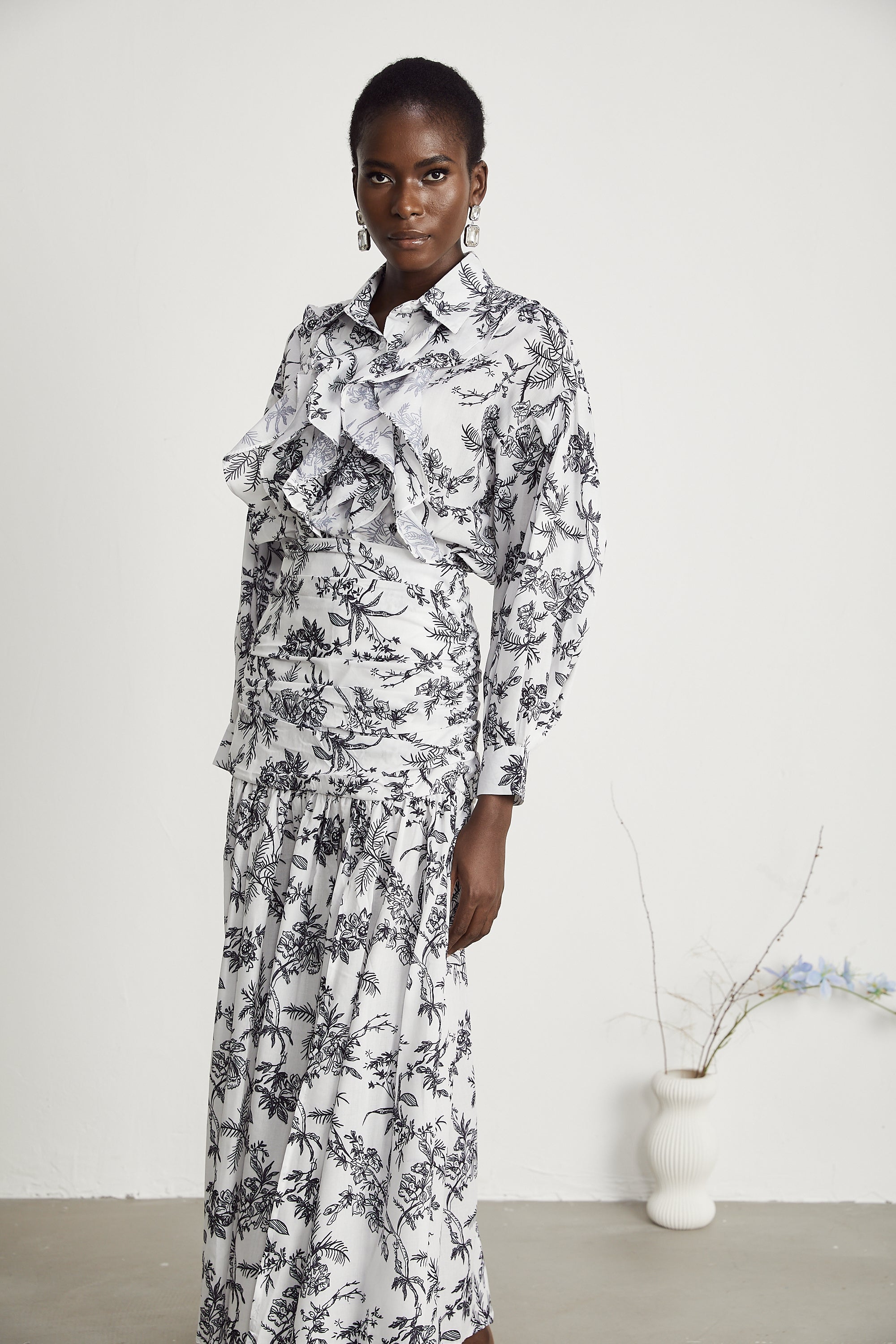 Kelly graphic-print shirt & skirt matching set (US Only)
