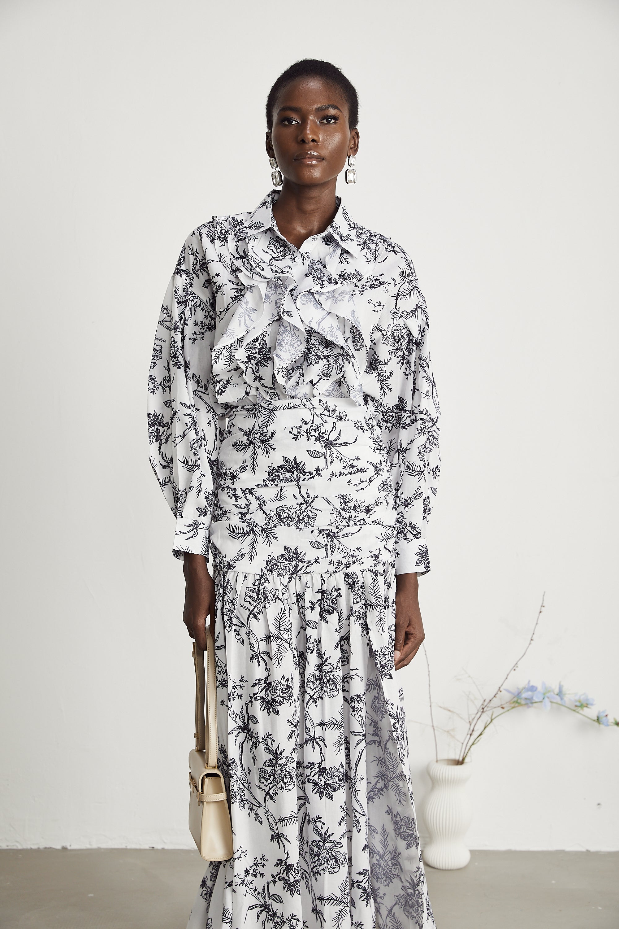 Kelly graphic-print shirt & skirt matching set (US Only)
