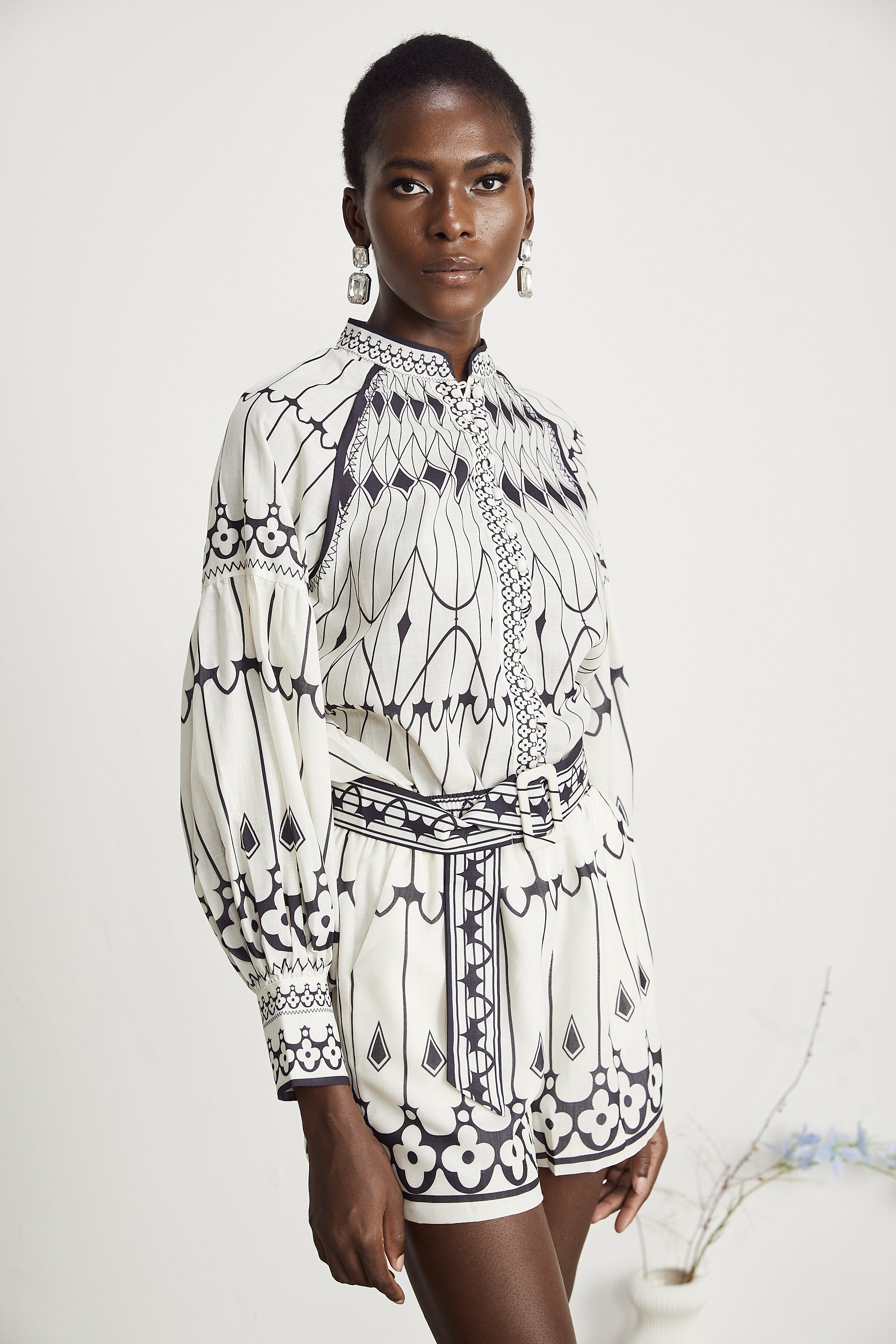 Allie graphic-print shirt & shorts matching set (Final Sale)