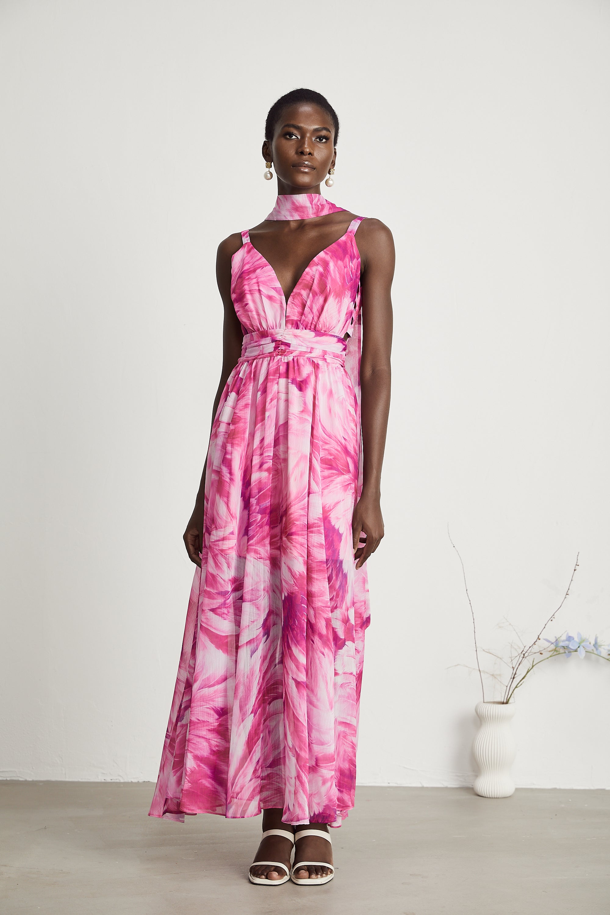 Florence V-neck floral maxi dress (US Only)