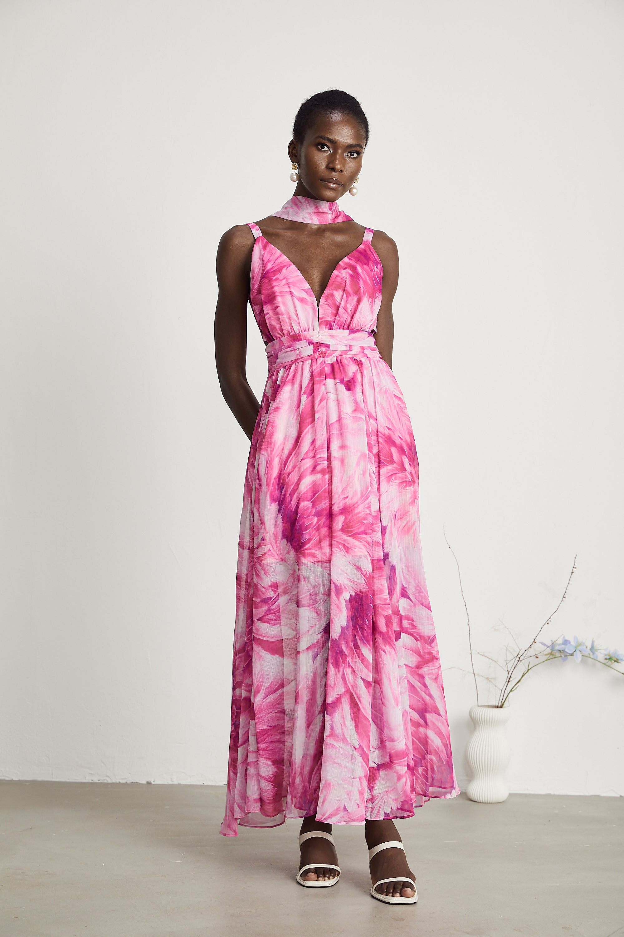 Florence V-neck floral maxi dress (US Only)