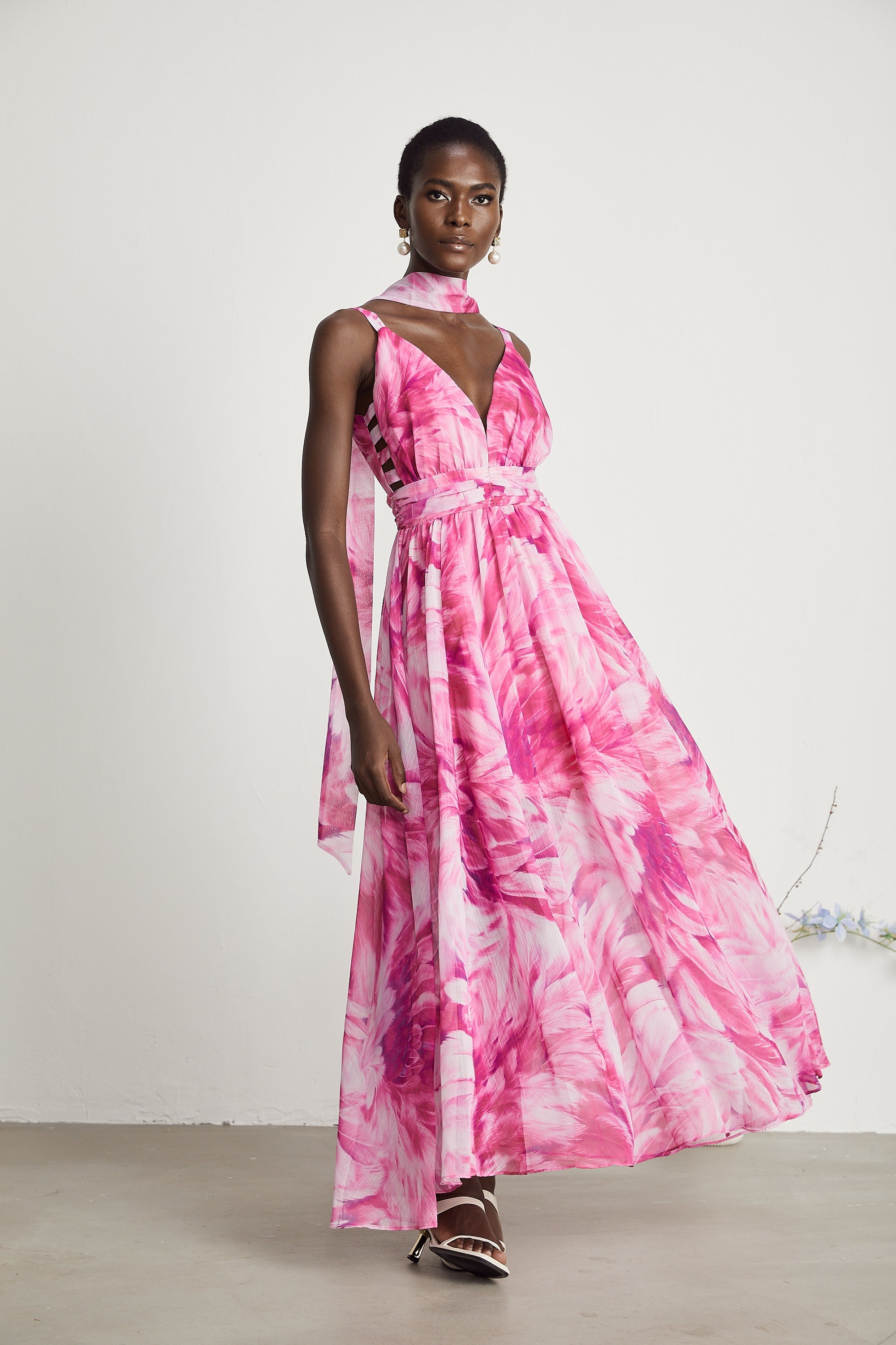 Florence V-neck floral maxi dress (US Only)