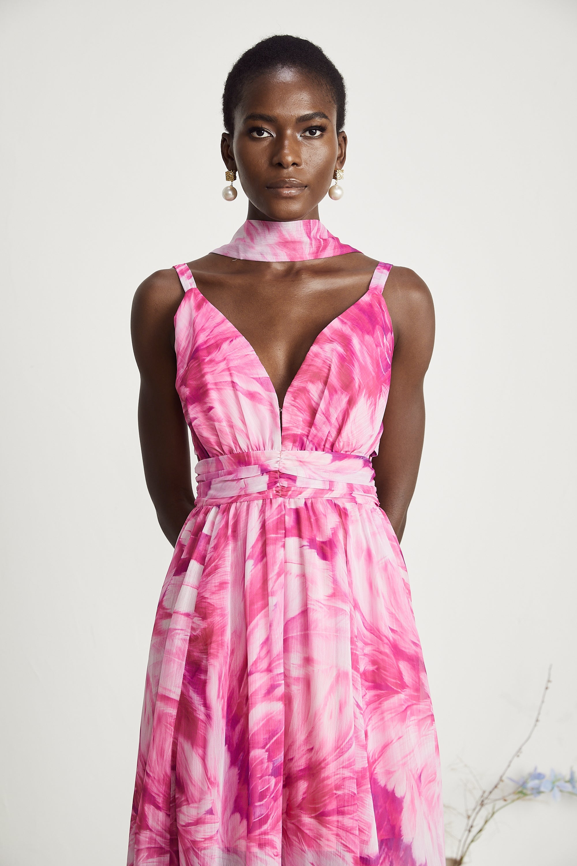 Florence V-neck floral maxi dress (US Only)