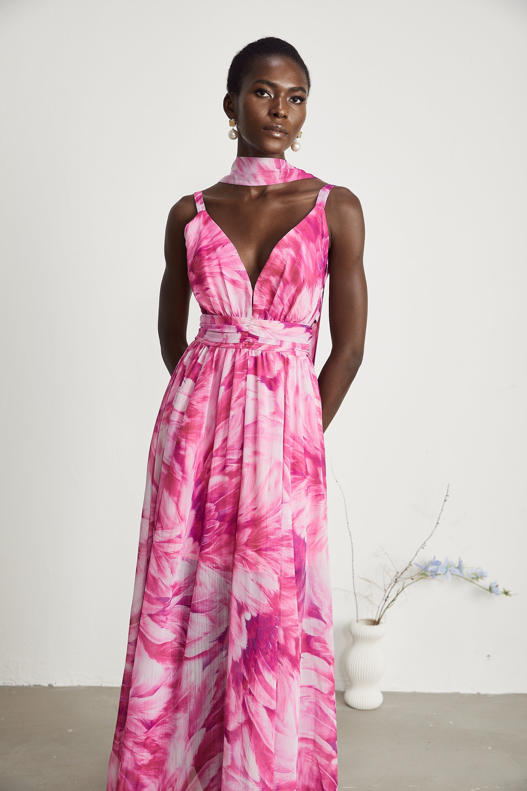Florence V-neck floral maxi dress (US Only)