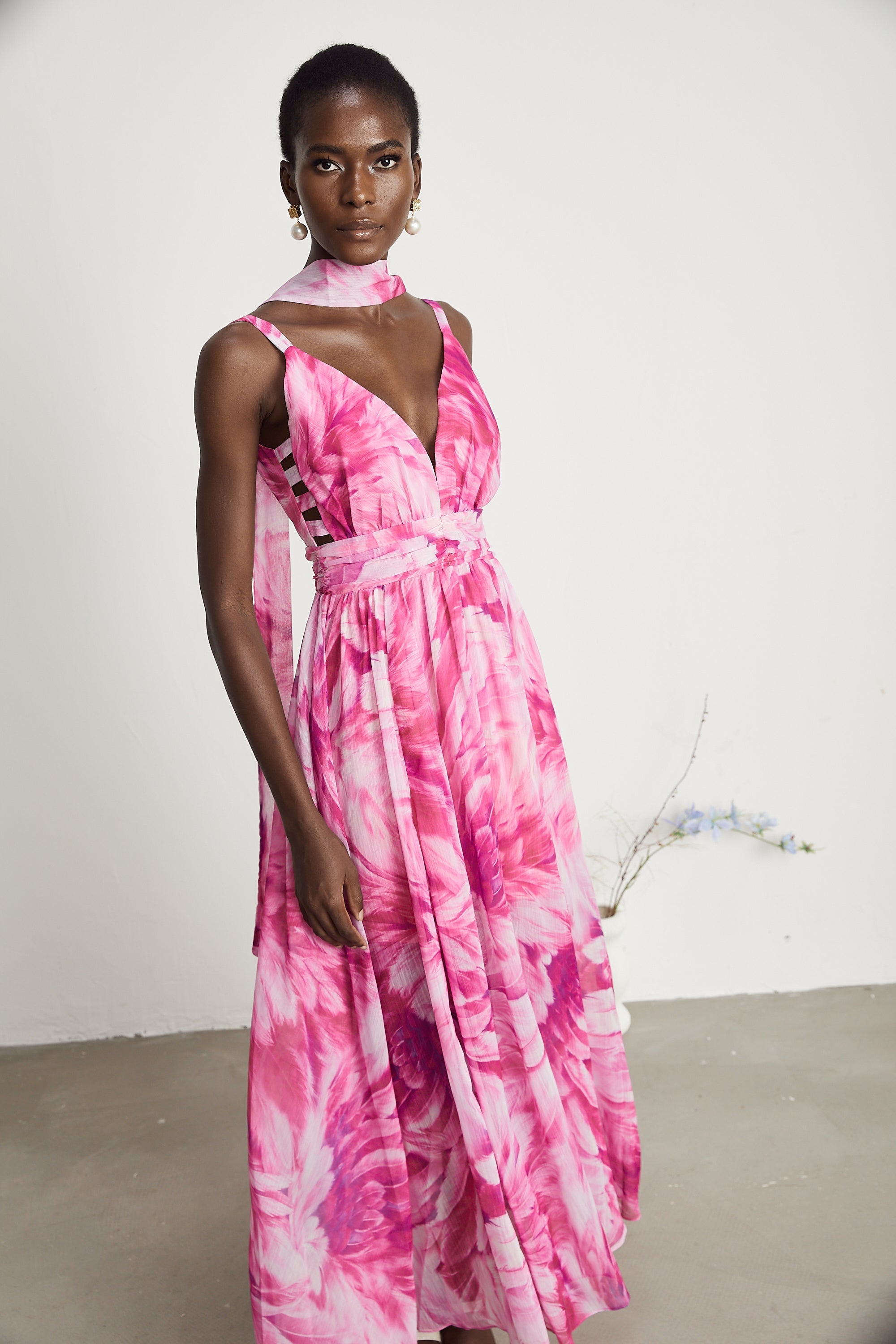 Florence V-neck floral maxi dress (US Only)