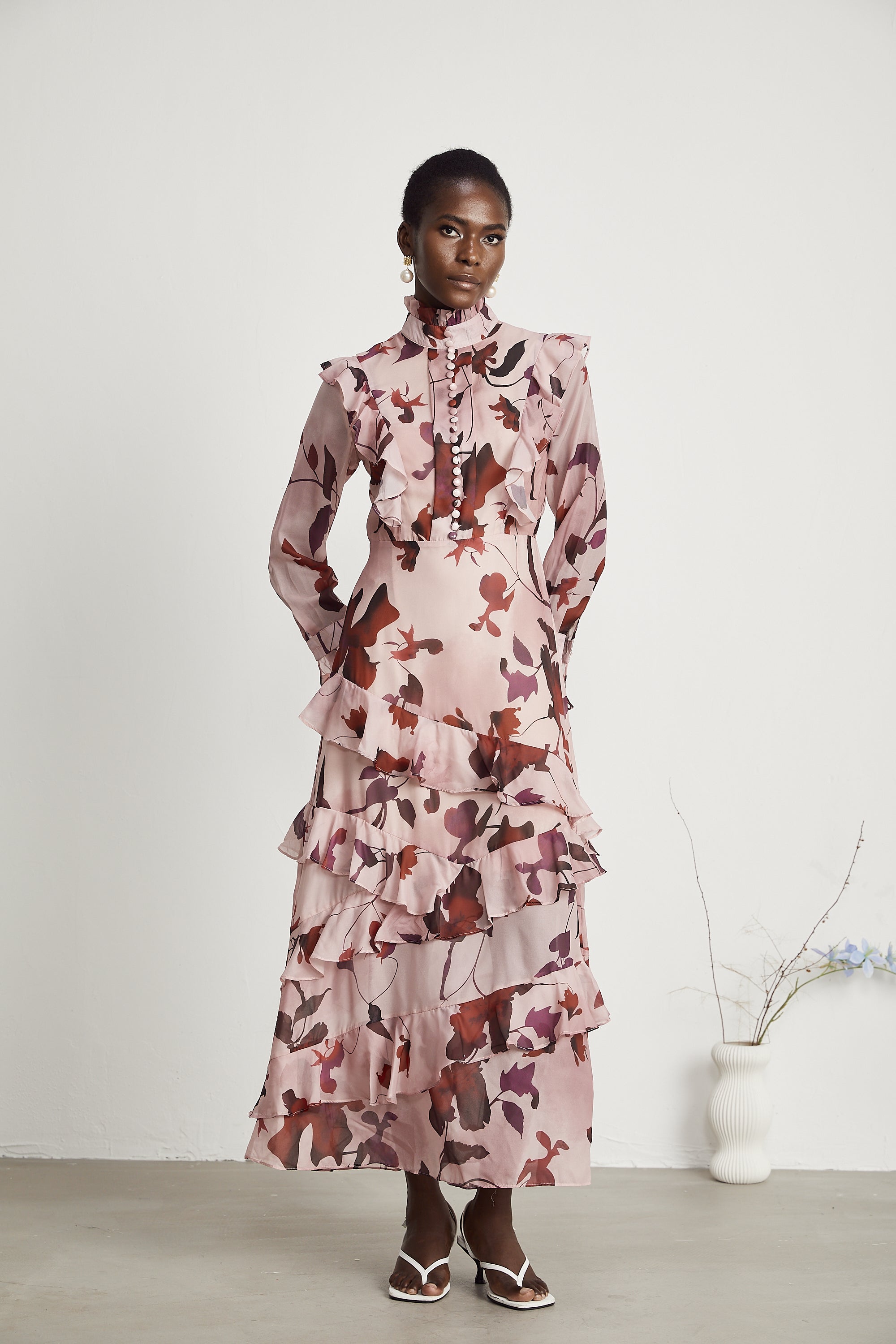 Agathe graphic-print ruffled maxi dress (US Only)