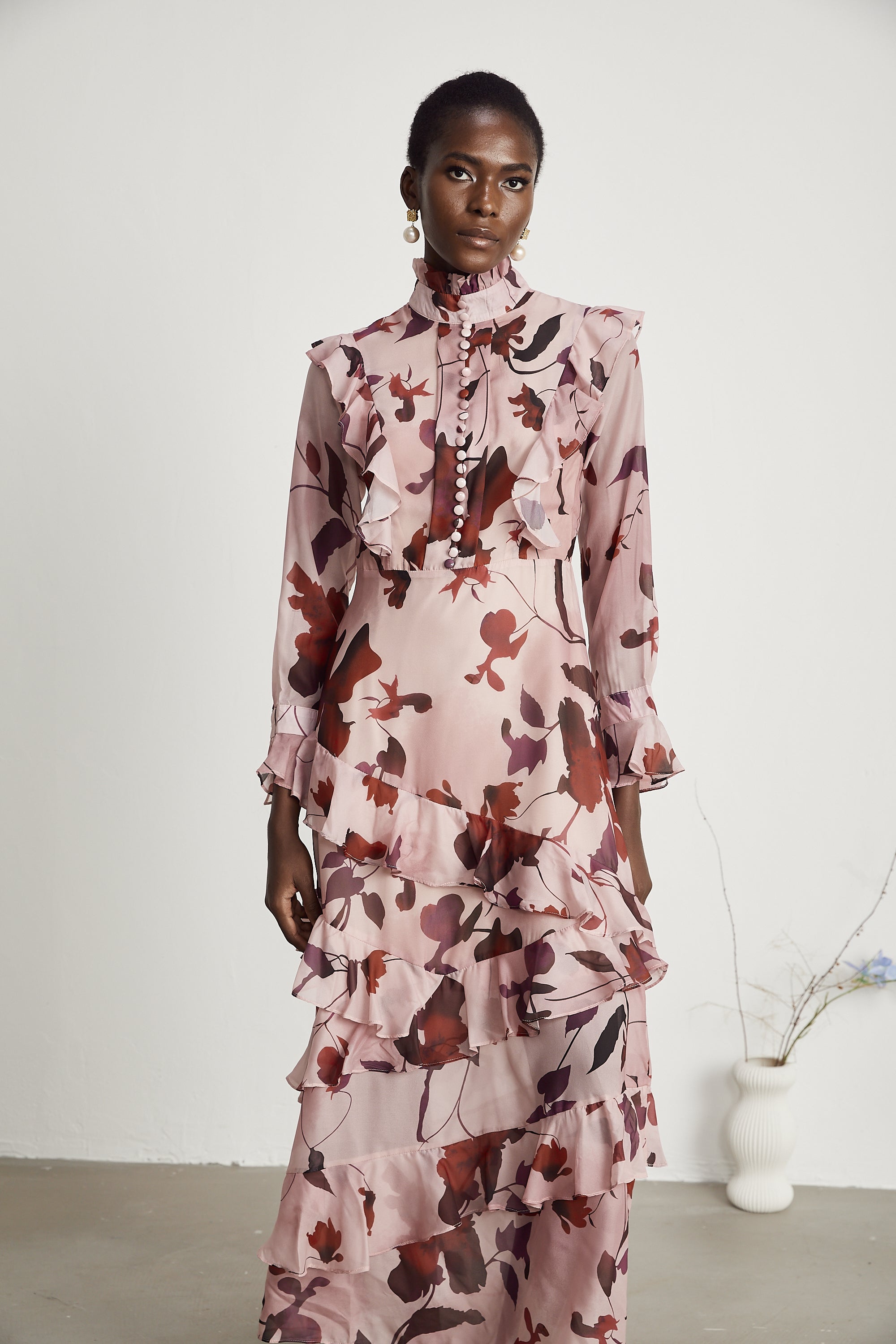 Agathe graphic-print ruffled maxi dress (US Only)
