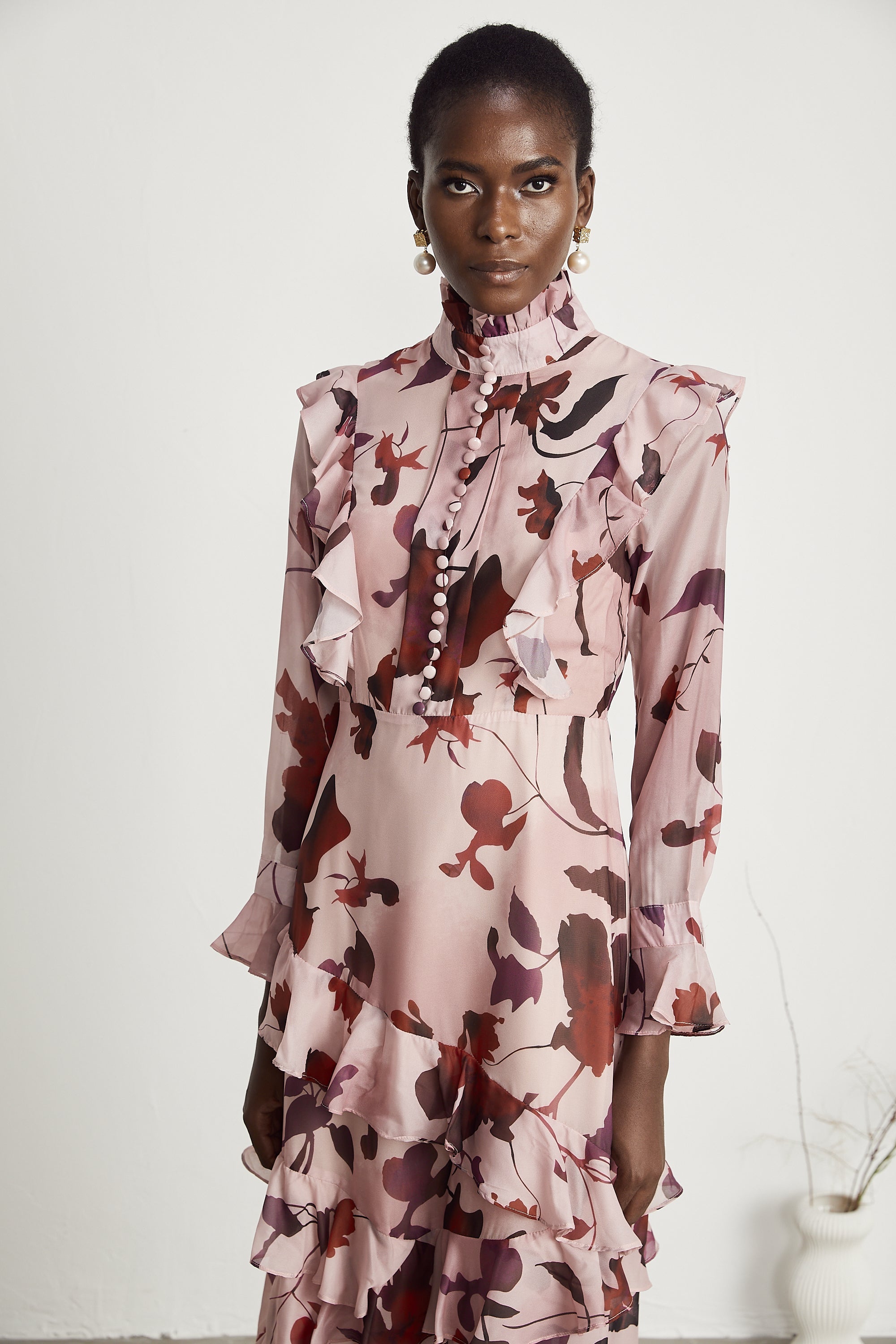 Agathe graphic-print ruffled maxi dress (US Only)