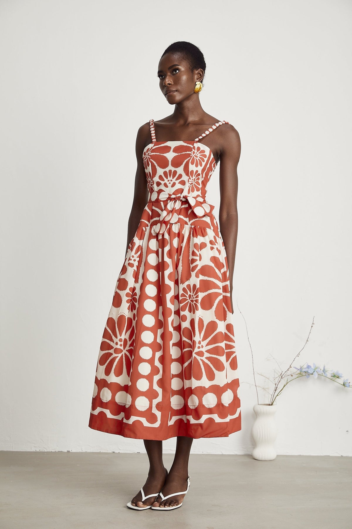 Sonia graphic-print midi dress