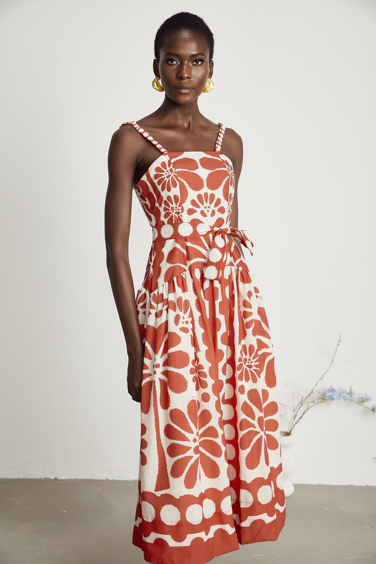 Sonia graphic-print midi dress