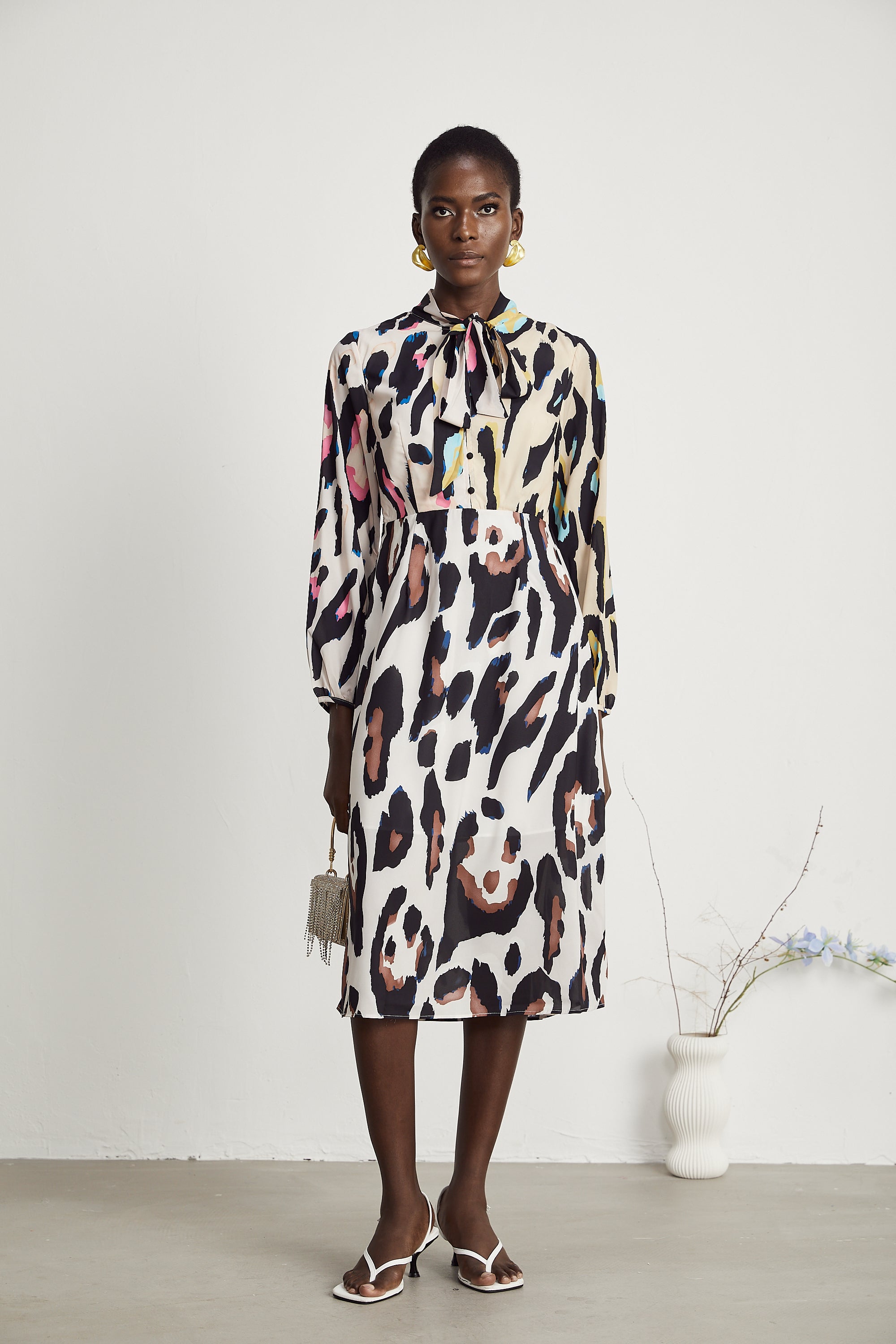 Kalena leopard-print midi dress (US Only)