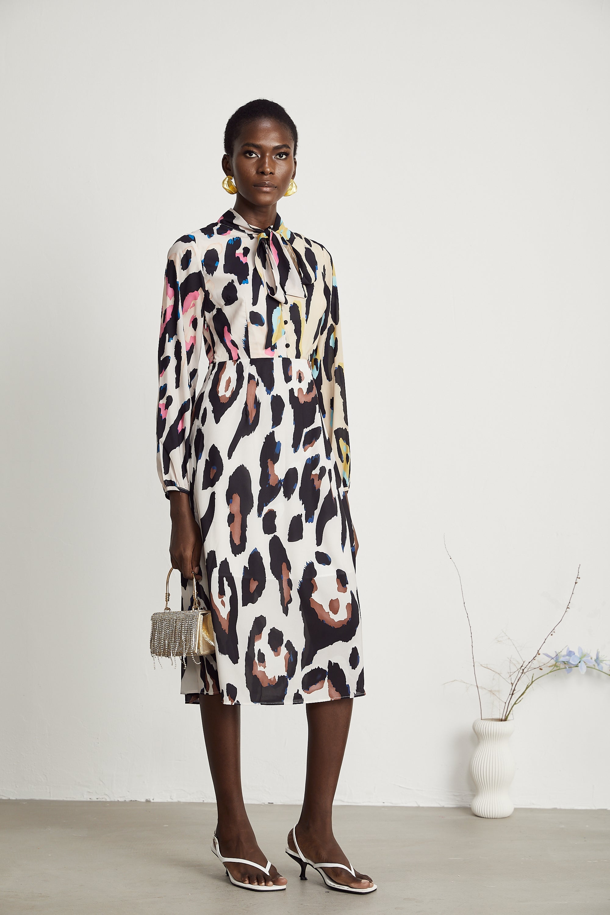 Kalena leopard-print midi dress (US Only)
