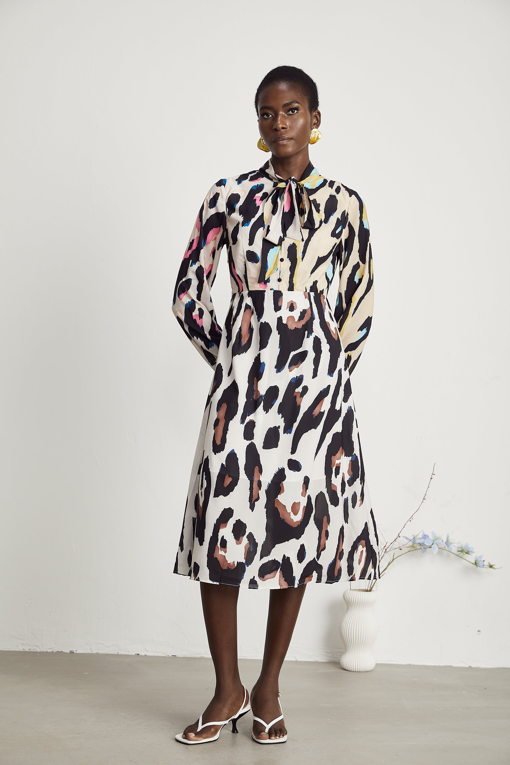 Kalena leopard-print midi dress (US Only)