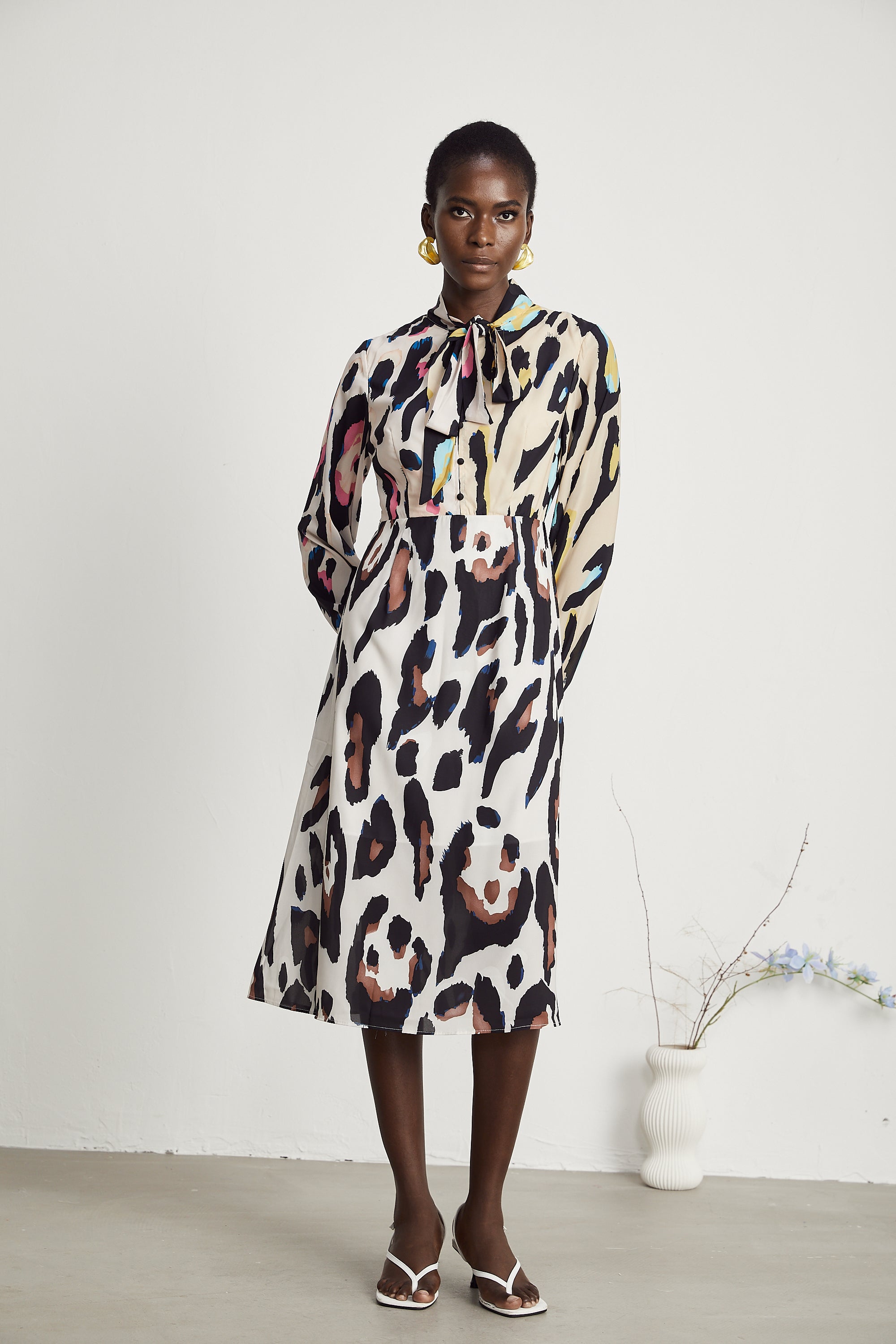 Kalena leopard-print midi dress (US Only)