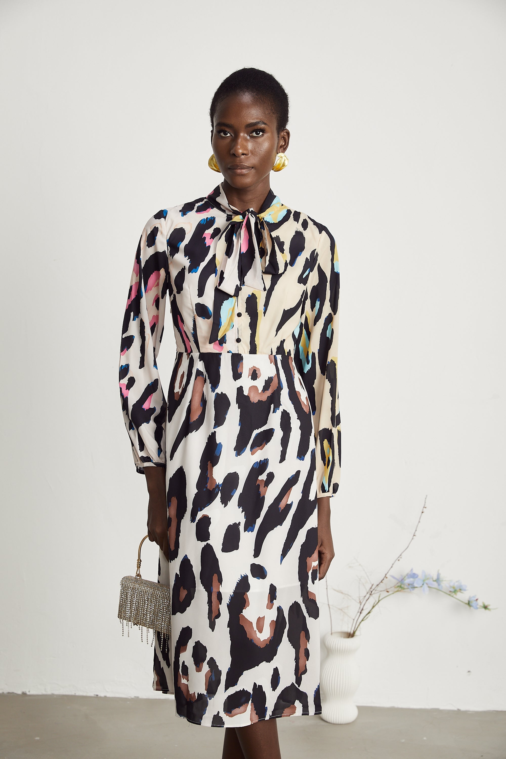 Kalena leopard-print midi dress (US Only)