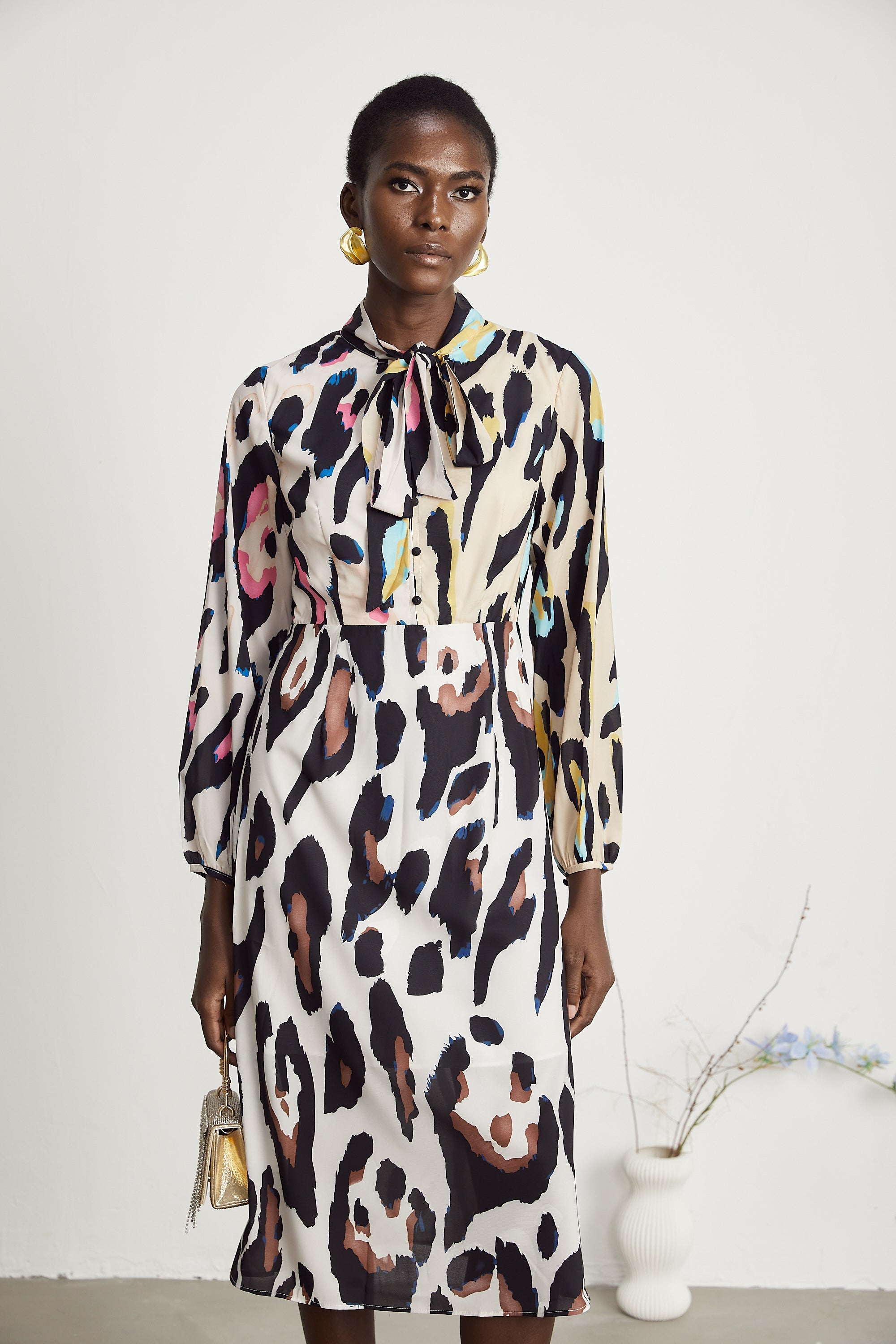 Kalena leopard-print midi dress (US Only)