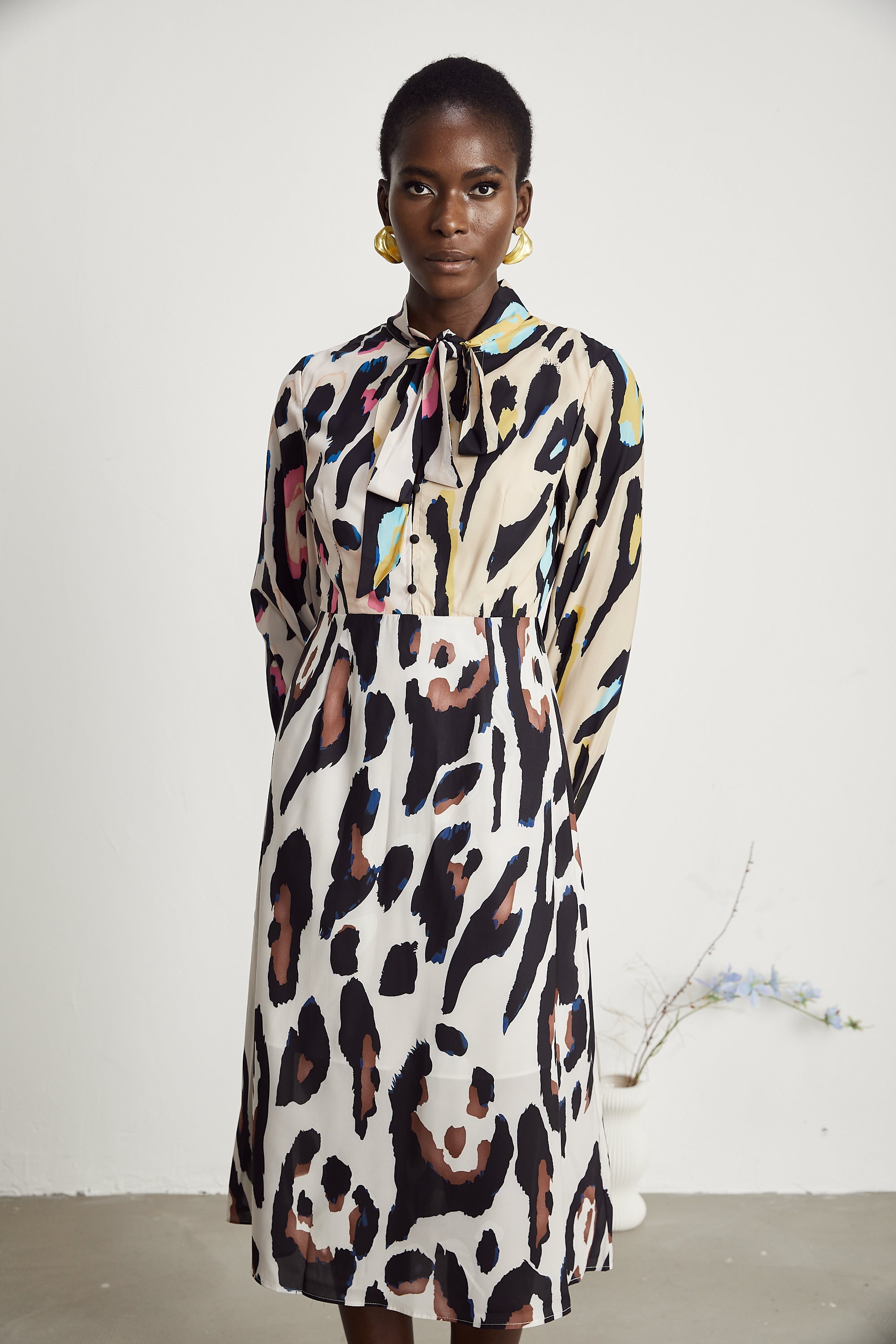 Kalena leopard-print midi dress (US Only)