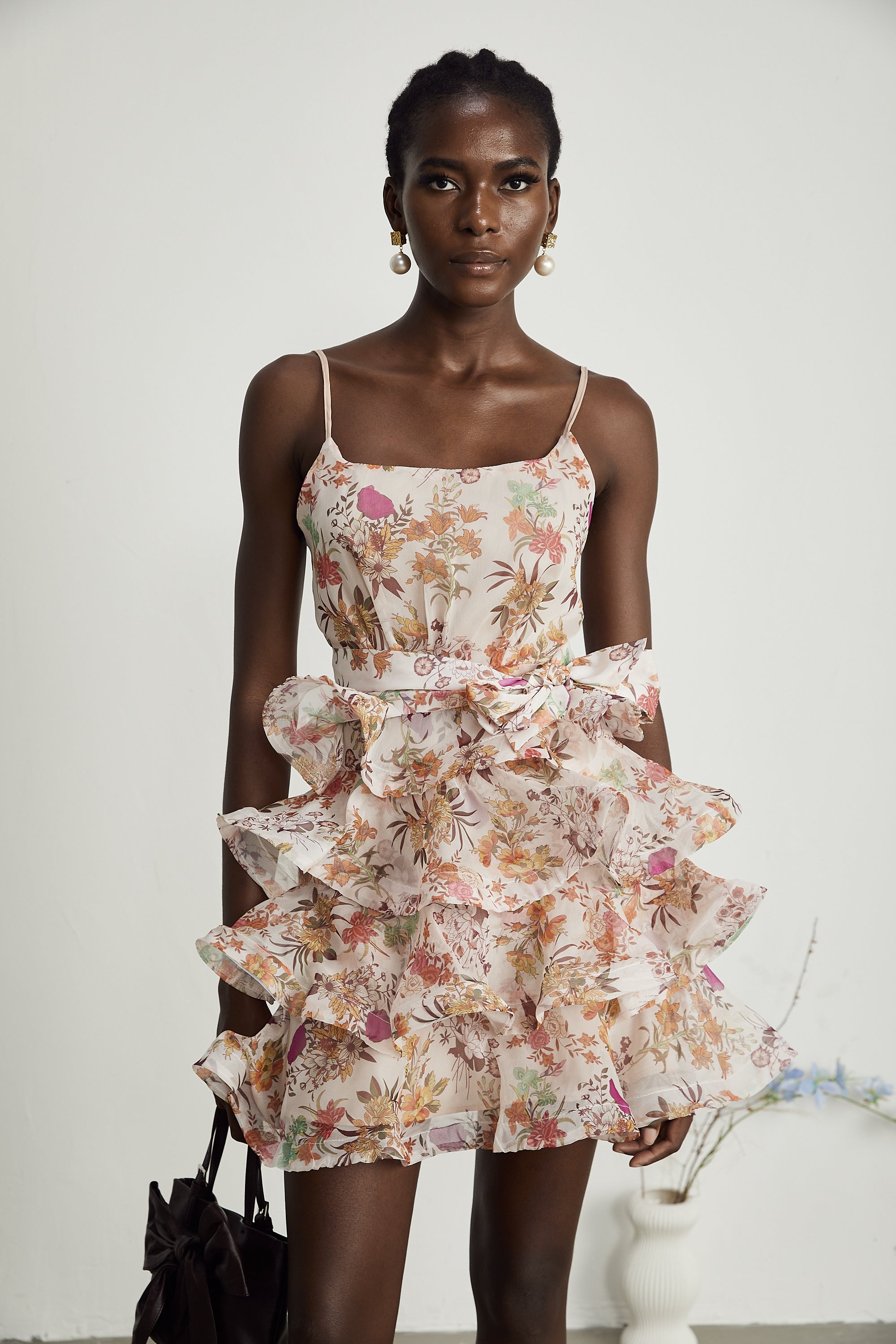 Camille ruffled floral-print mini dress (US Only)