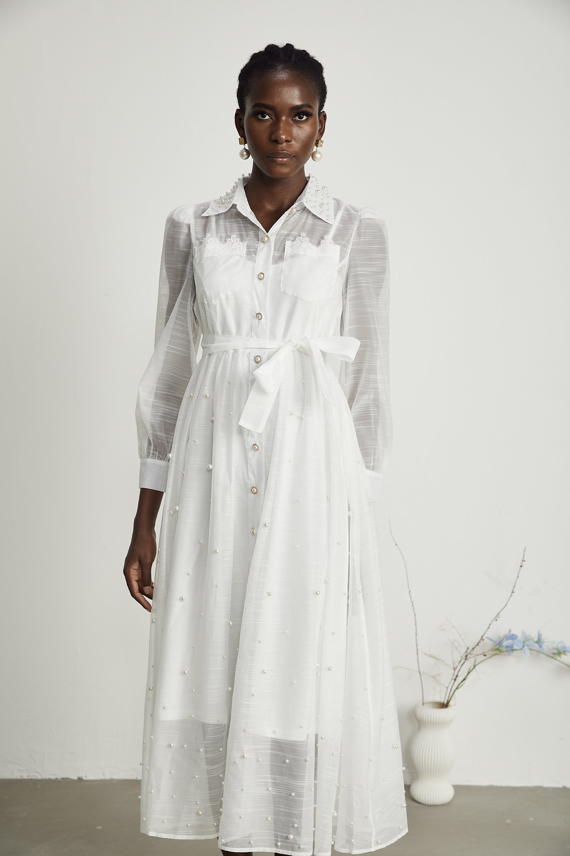 Bennett faux-pearl embellished midi dress (US Only)