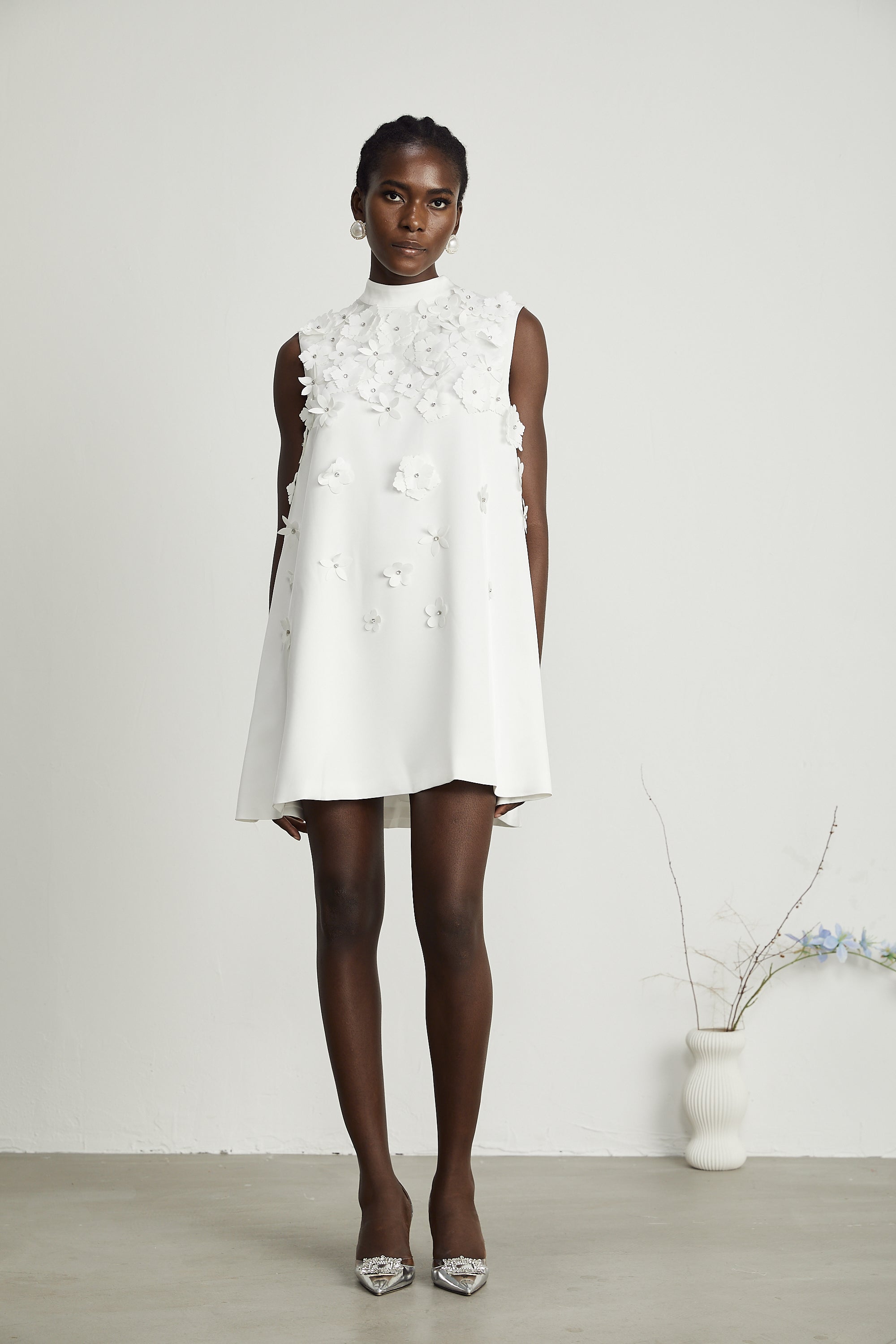 Genevieve faux-flower mini dress (Final Sale-US Only)