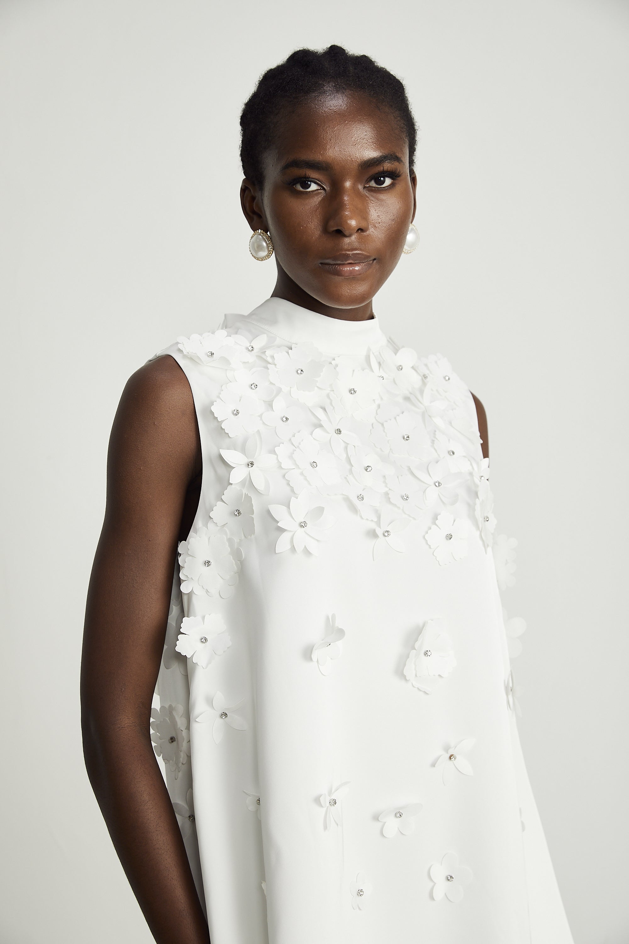 Genevieve faux-flower mini dress (Final Sale-US Only)