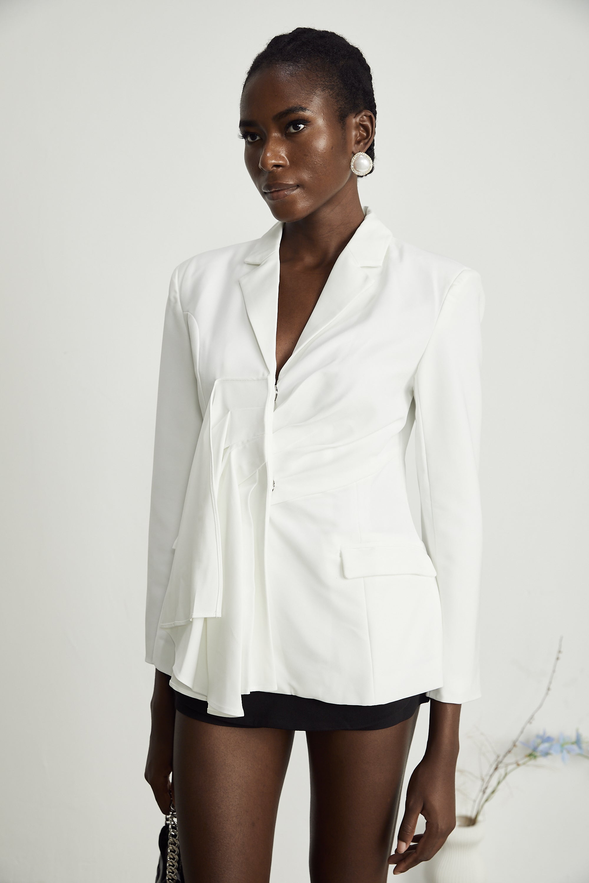 Faena draped asymmetrical blazer