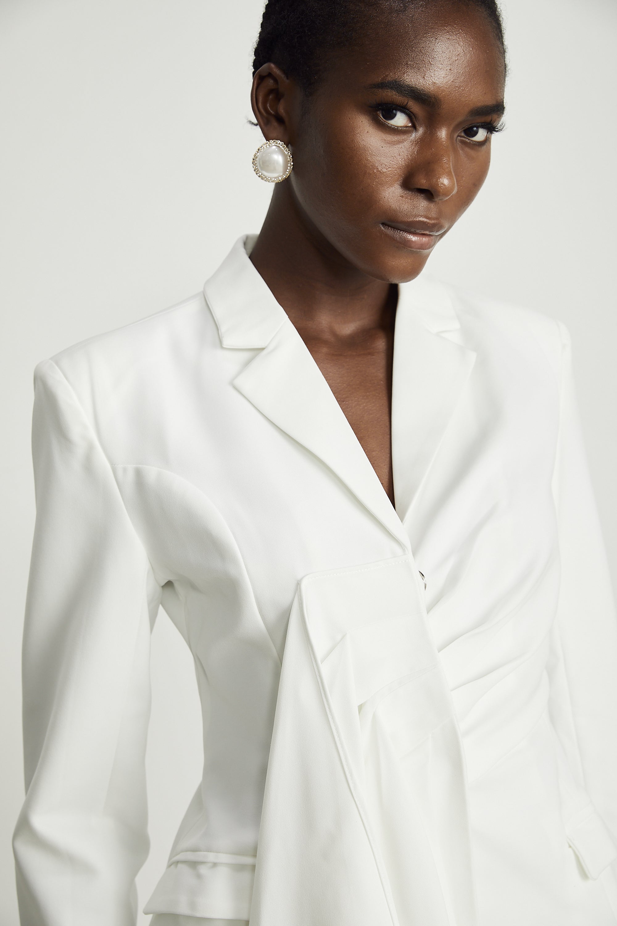Faena draped asymmetrical blazer