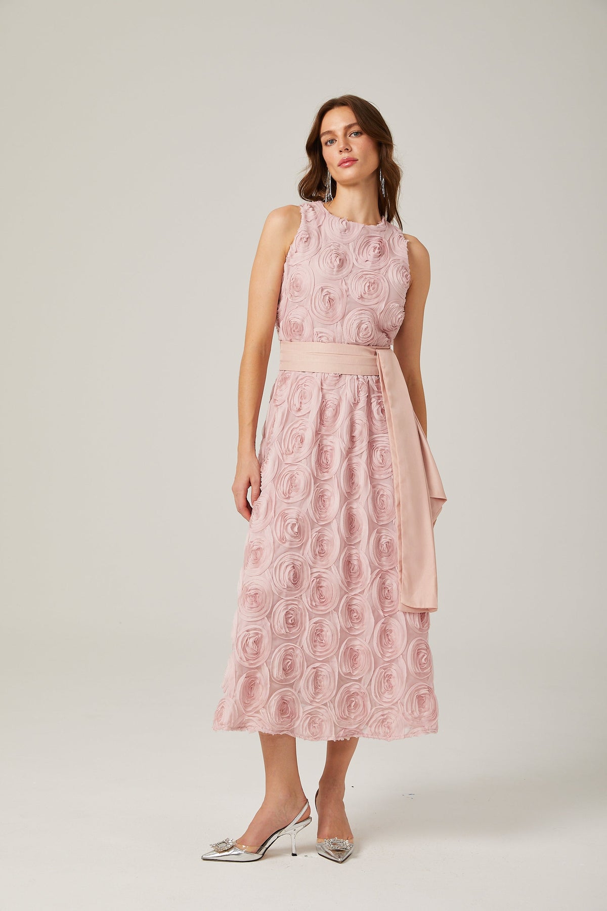 Paulette pink floral tie-waist midi dress (Final Sale-US Only)