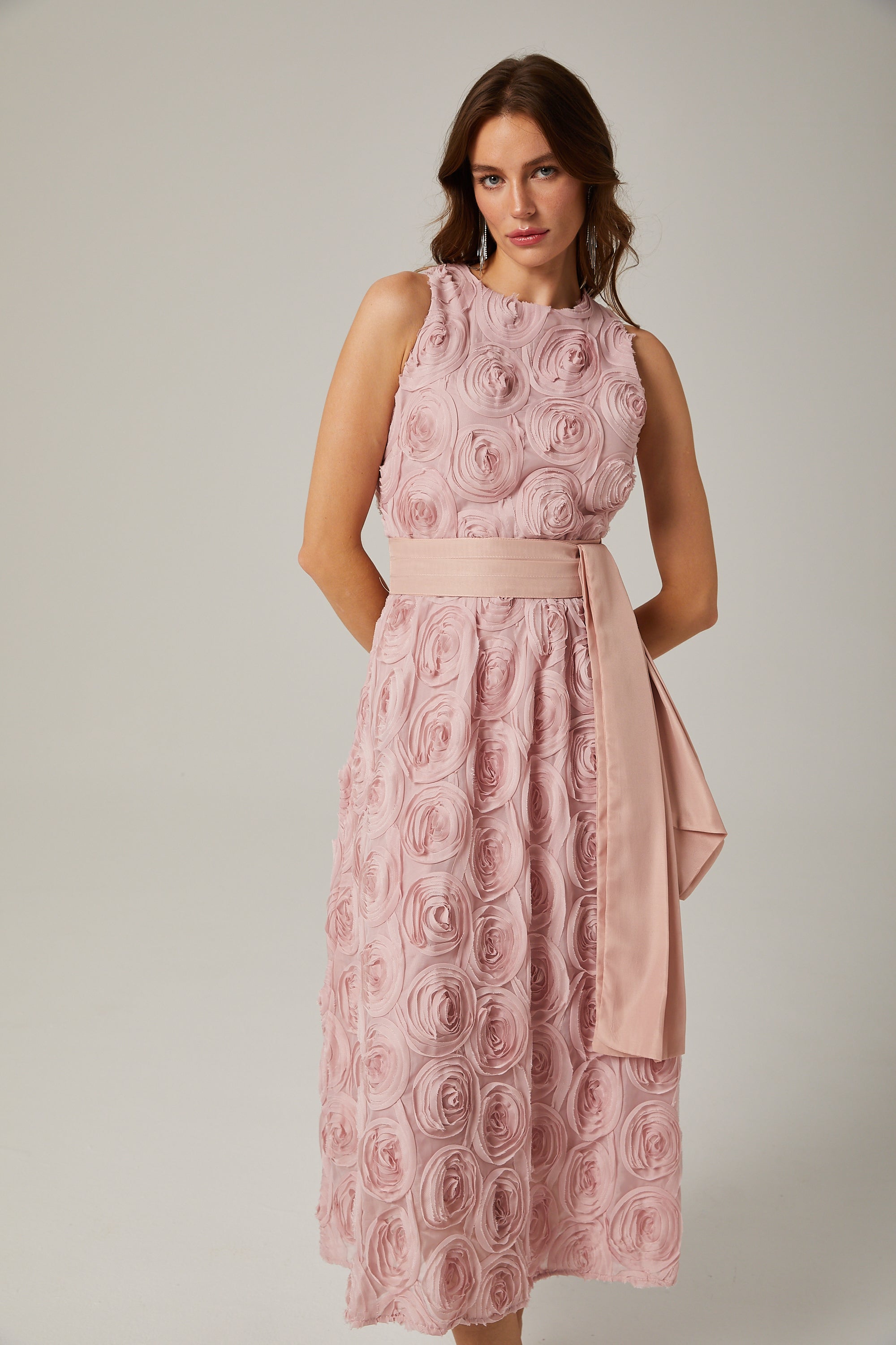 Paulette pink floral tie-waist midi dress (Final Sale-US Only)