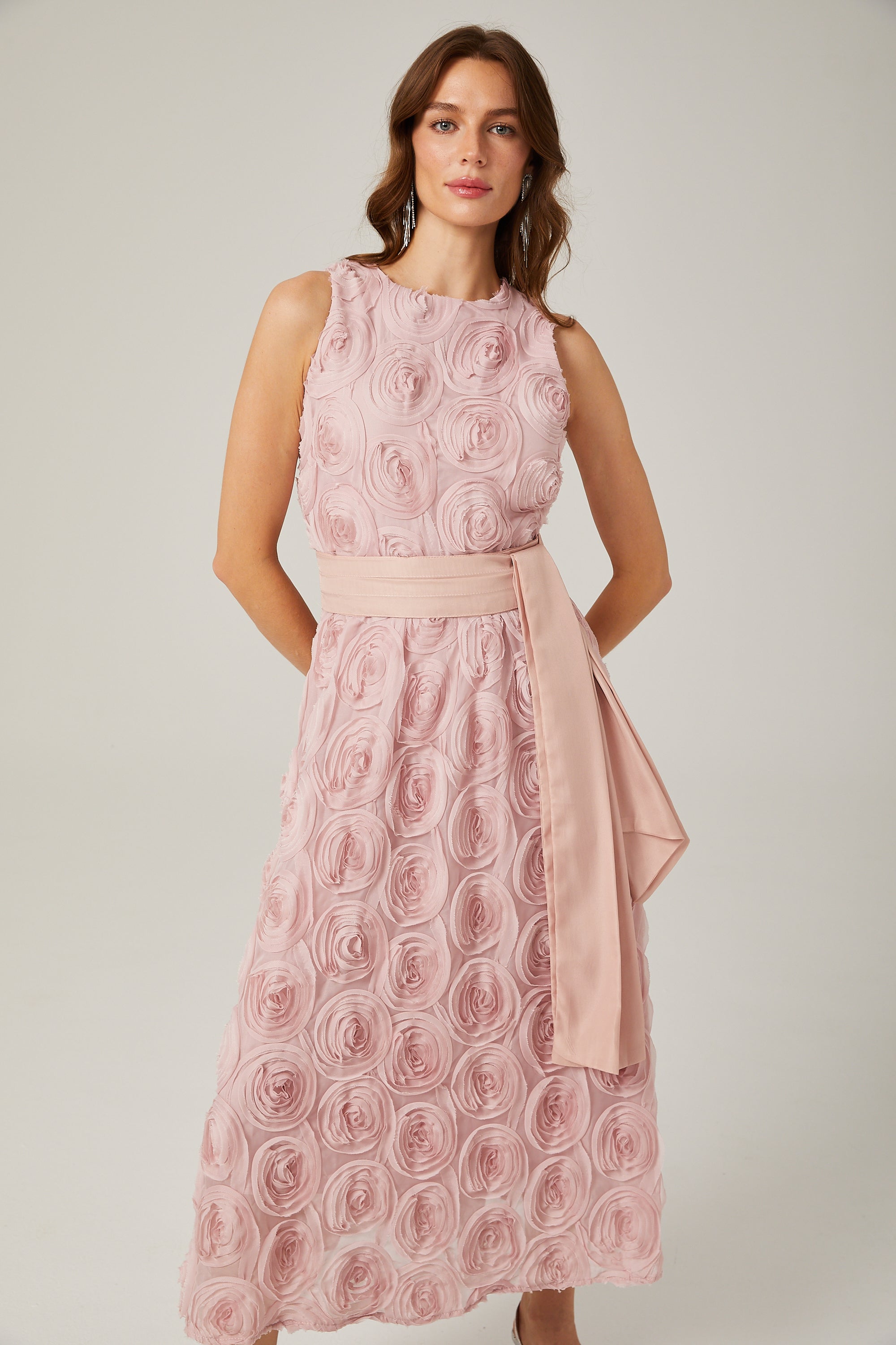 Paulette pink floral tie-waist midi dress (Final Sale-US Only)