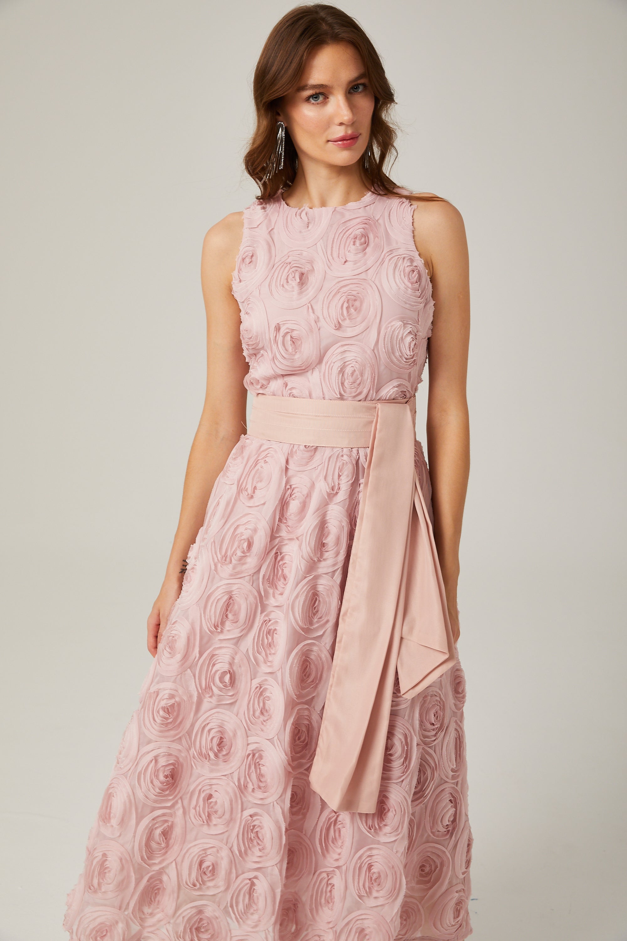 Paulette pink floral tie-waist midi dress (Final Sale-US Only)