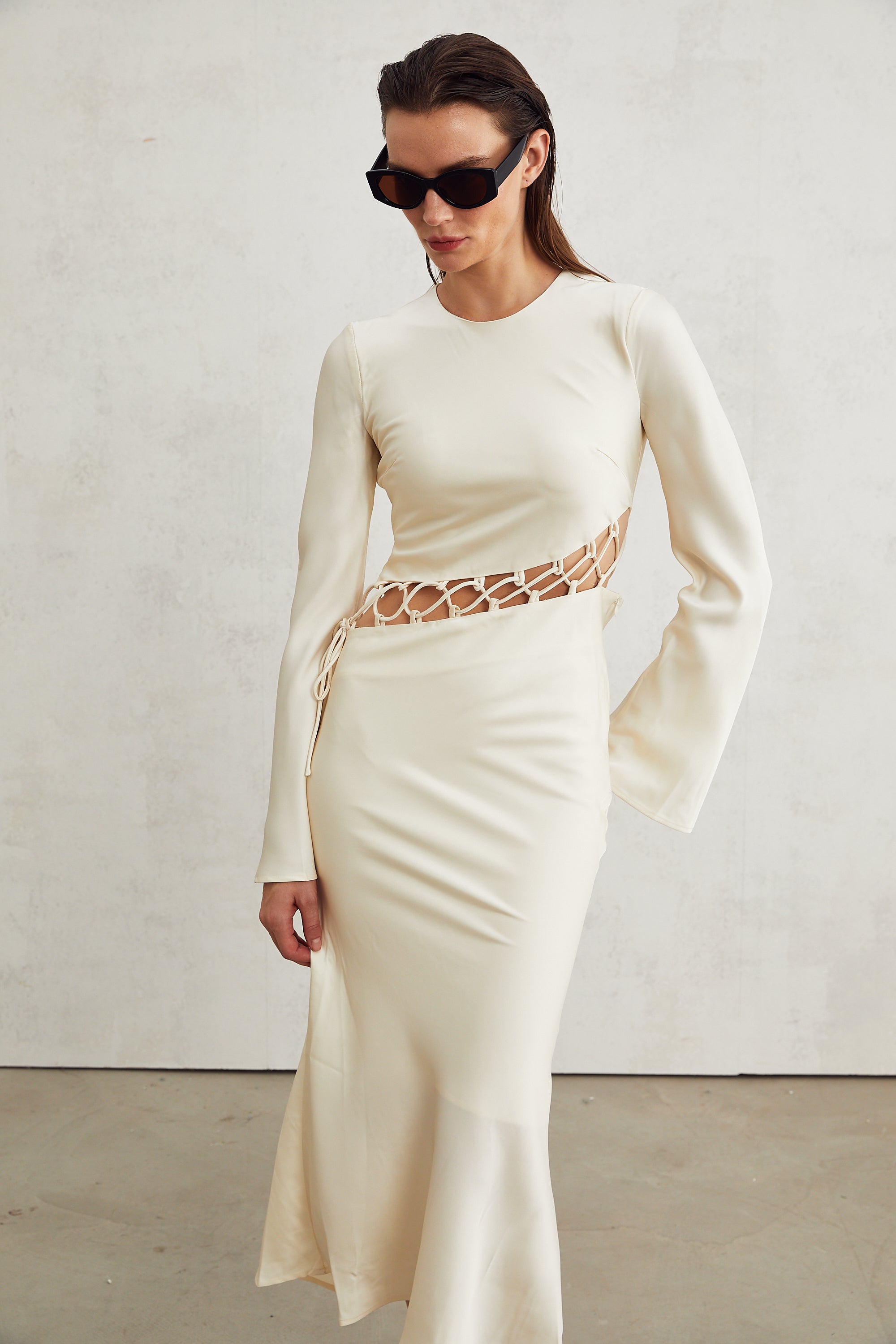 Constance weave cut-out midi dress (US Only)